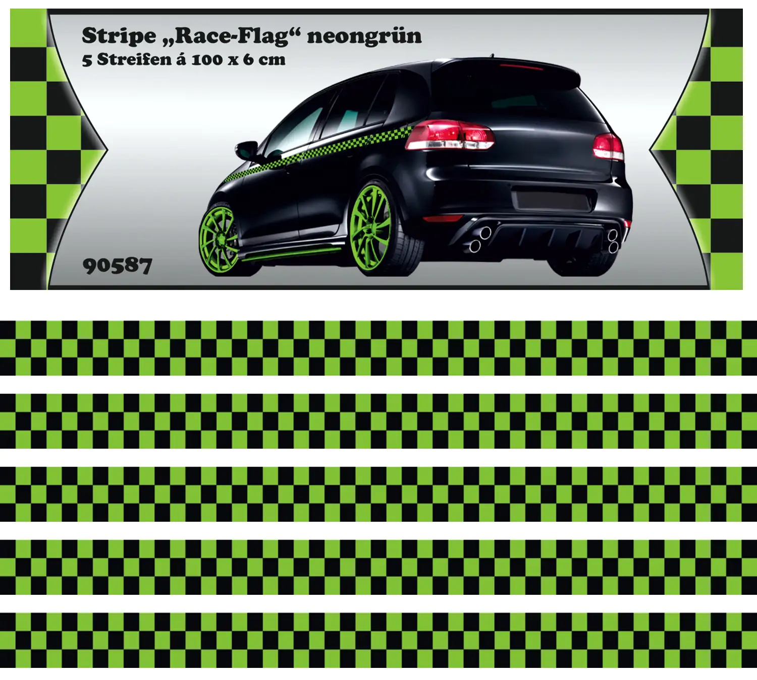 Hermann Schütz Race-Stripes grün 5 Stück je 1m x 60mm