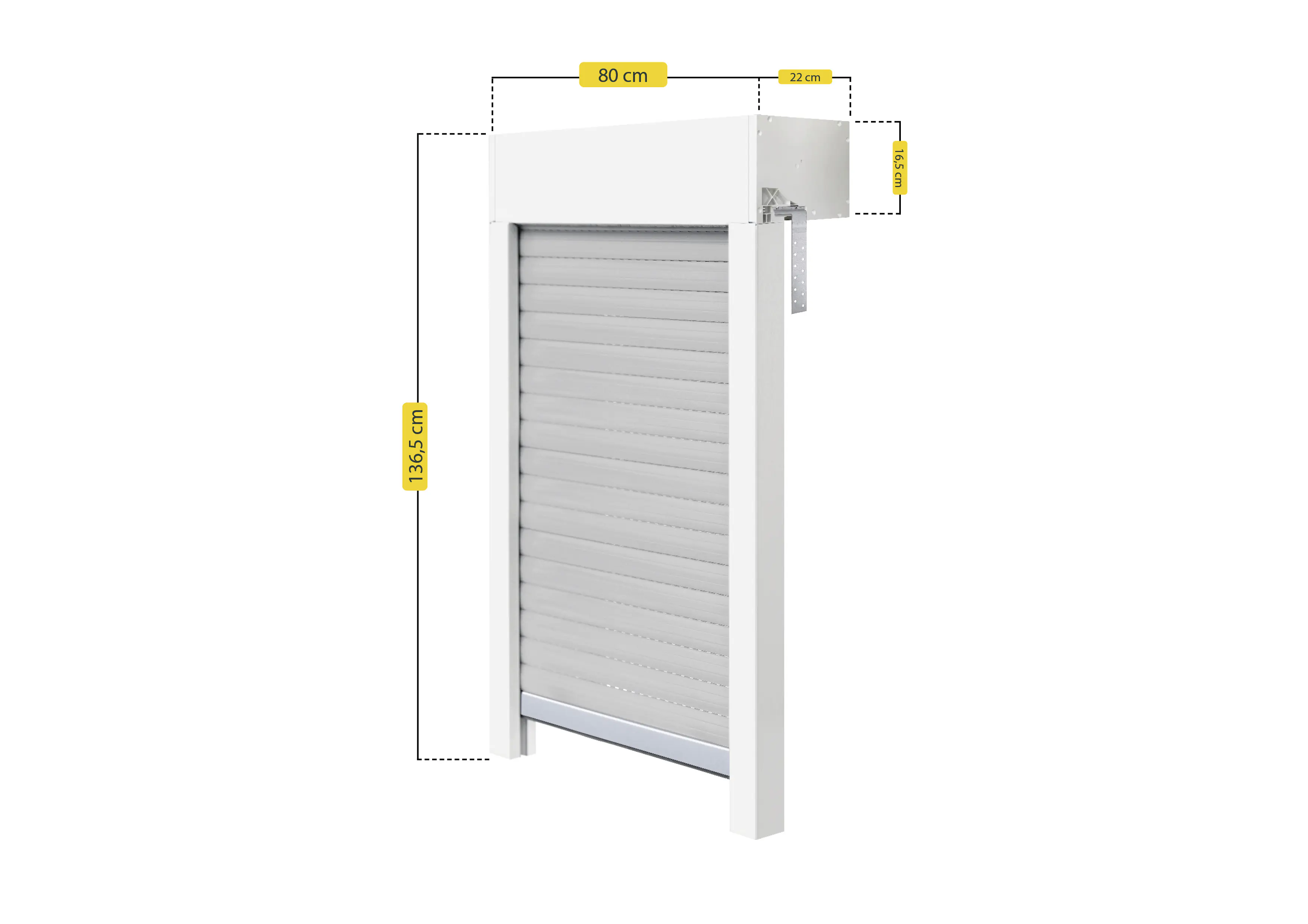 Schellenberg Aufsatzrollladen-Set für Fenster 80 x 120 cm weiß/grau