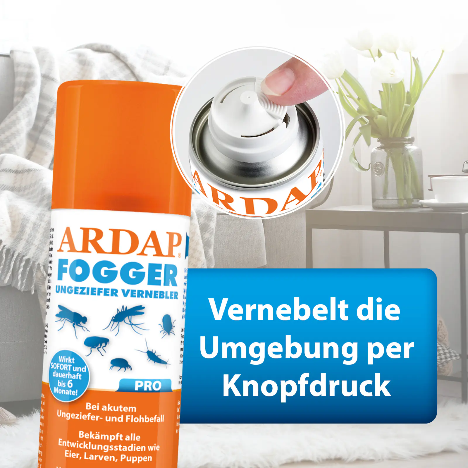 Ardap Pro Fogger vernebelt Ungeziefer und Flöhe 2 x 100 ml