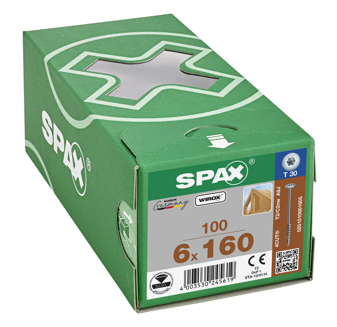 Spax Holzbauschrauben 6.0 x 160 mm TX 30 Tellerkopf - 100 Stk.