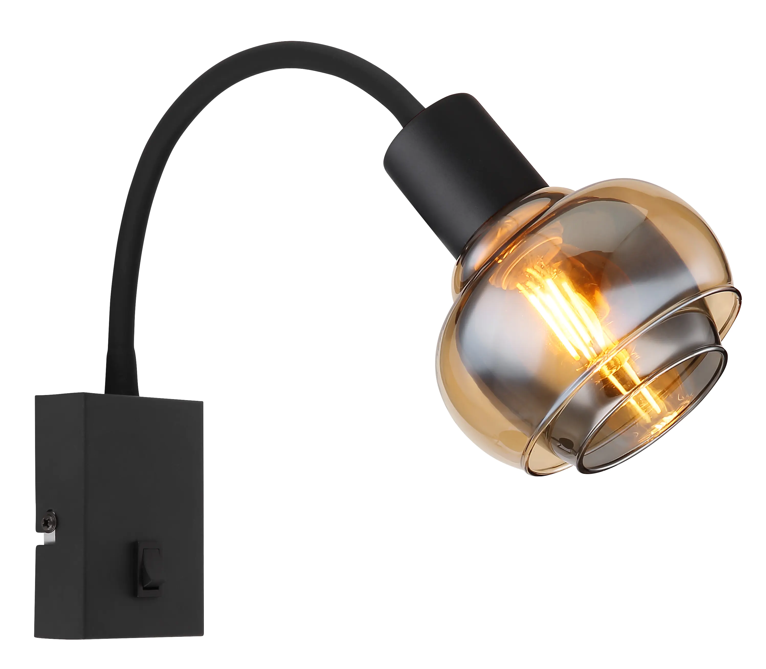 Globo Wandleuchte Tokki schwarz matt 10,5 x 46,5 cm E14