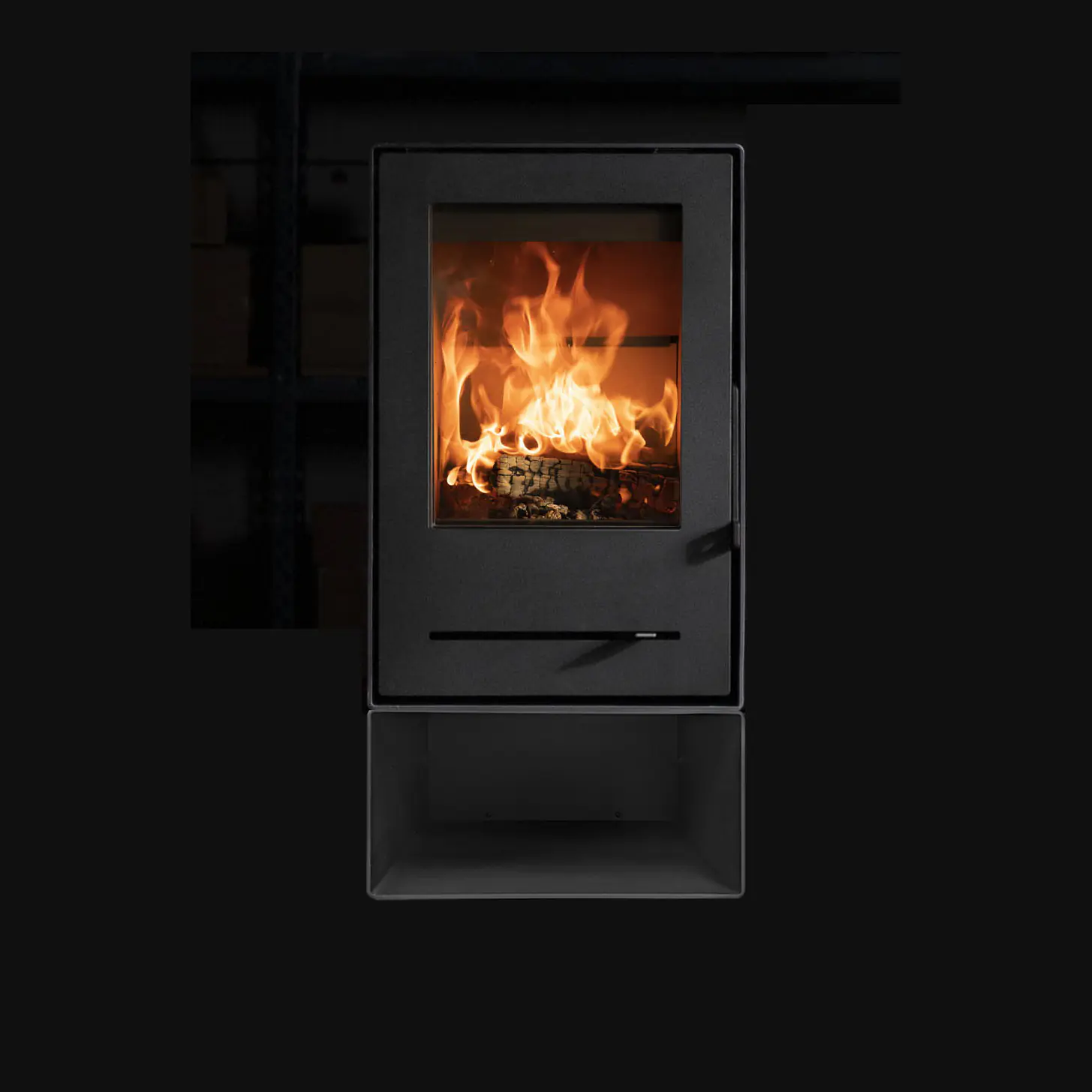 FireFix Kleine rechteckige Kombinationsbox zu Kaminofen Nele 20 x 44,2 x 35,5 cm schwarz
