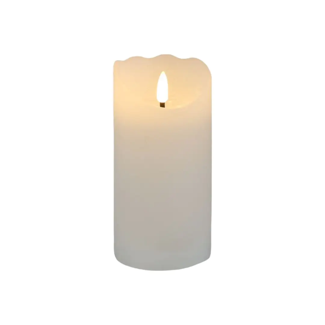 TrendLine LED Wachskerze mit Flamme  Batteriebetrieb weiß 15 cm TrendLine LED Wachskerze mit Flamme  Batteriebetrieb weiß 15 cm