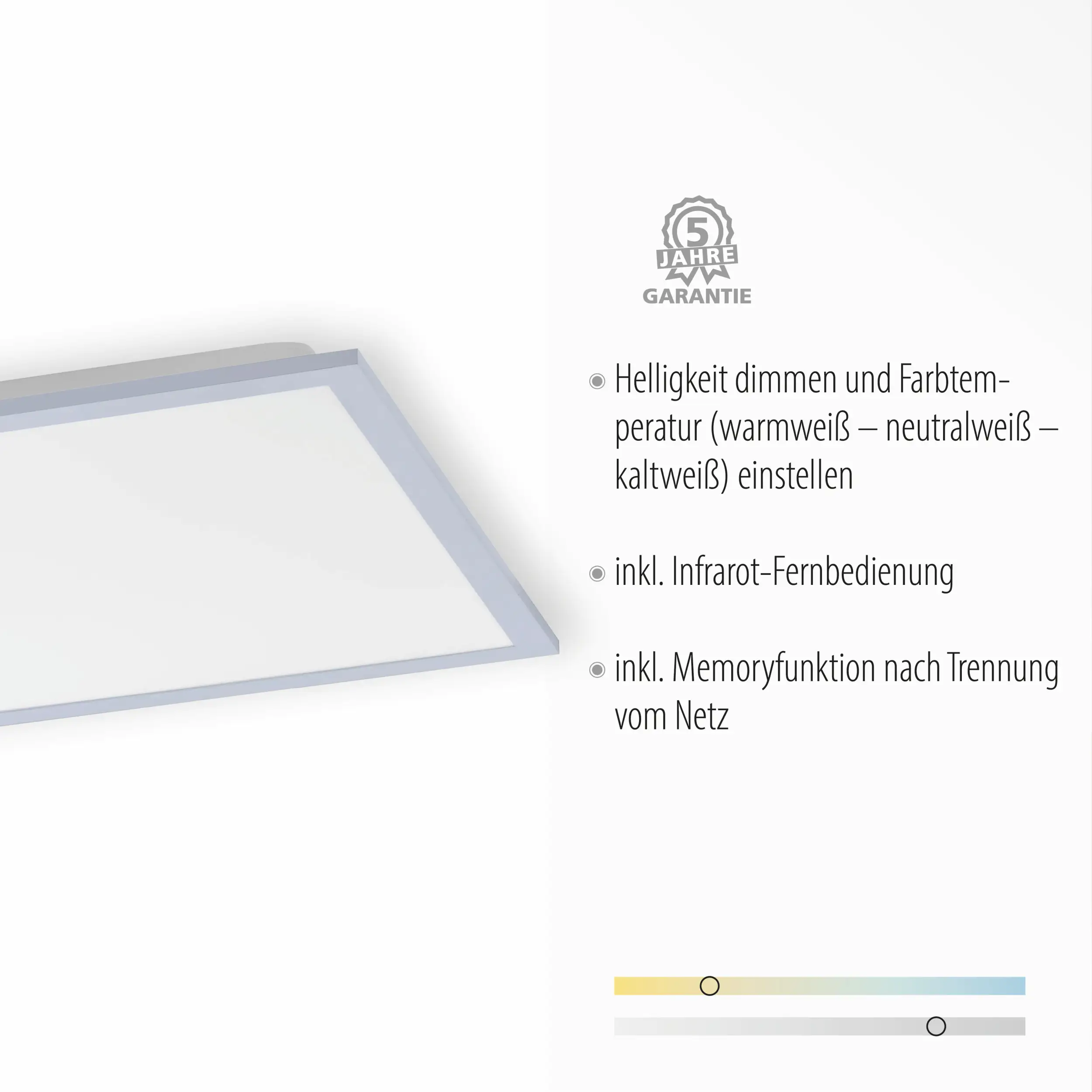 4043689964597_4 JustLight LED Deckenleuchte Flat silber 45,5 x 45,5 cm dimmbar