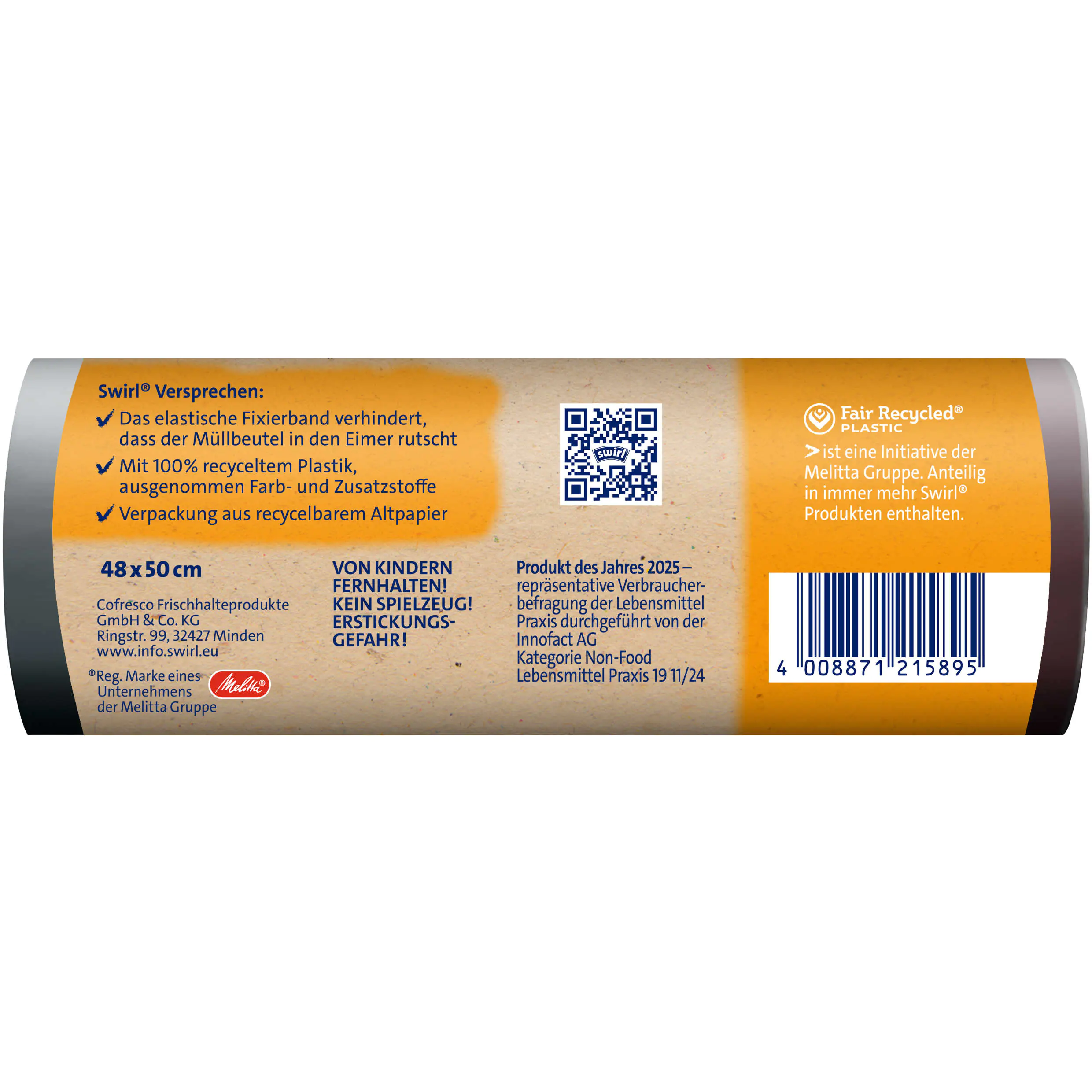 Swirl® Fixierband-Müllbeutel 20 L Reißfest & Dicht