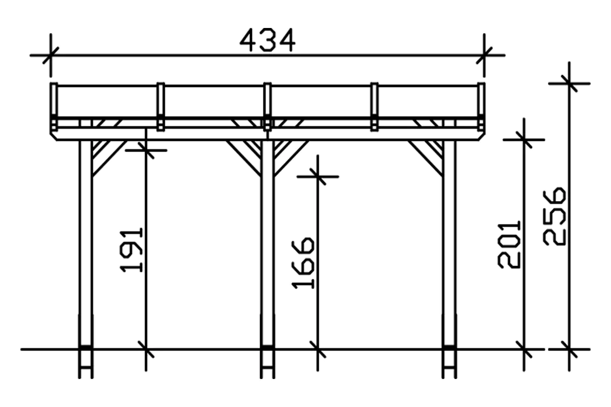 SKAN HOLZ Terrassenüberdachung Siena 434 x 250 cm Leimholz