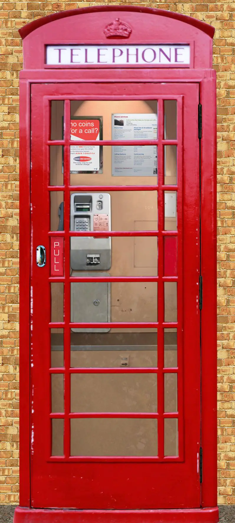 papermoon Vlies-Fototapete Wand & Türdekor Digitaldruck 90 x 200 cm englische Telefonzelle