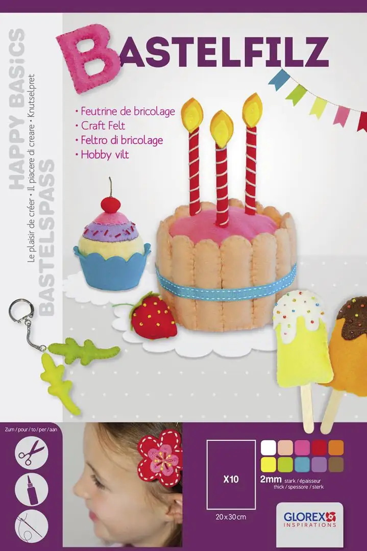 Glorex Bastelfilz bunt 20 x 30 cm , 10 Stück