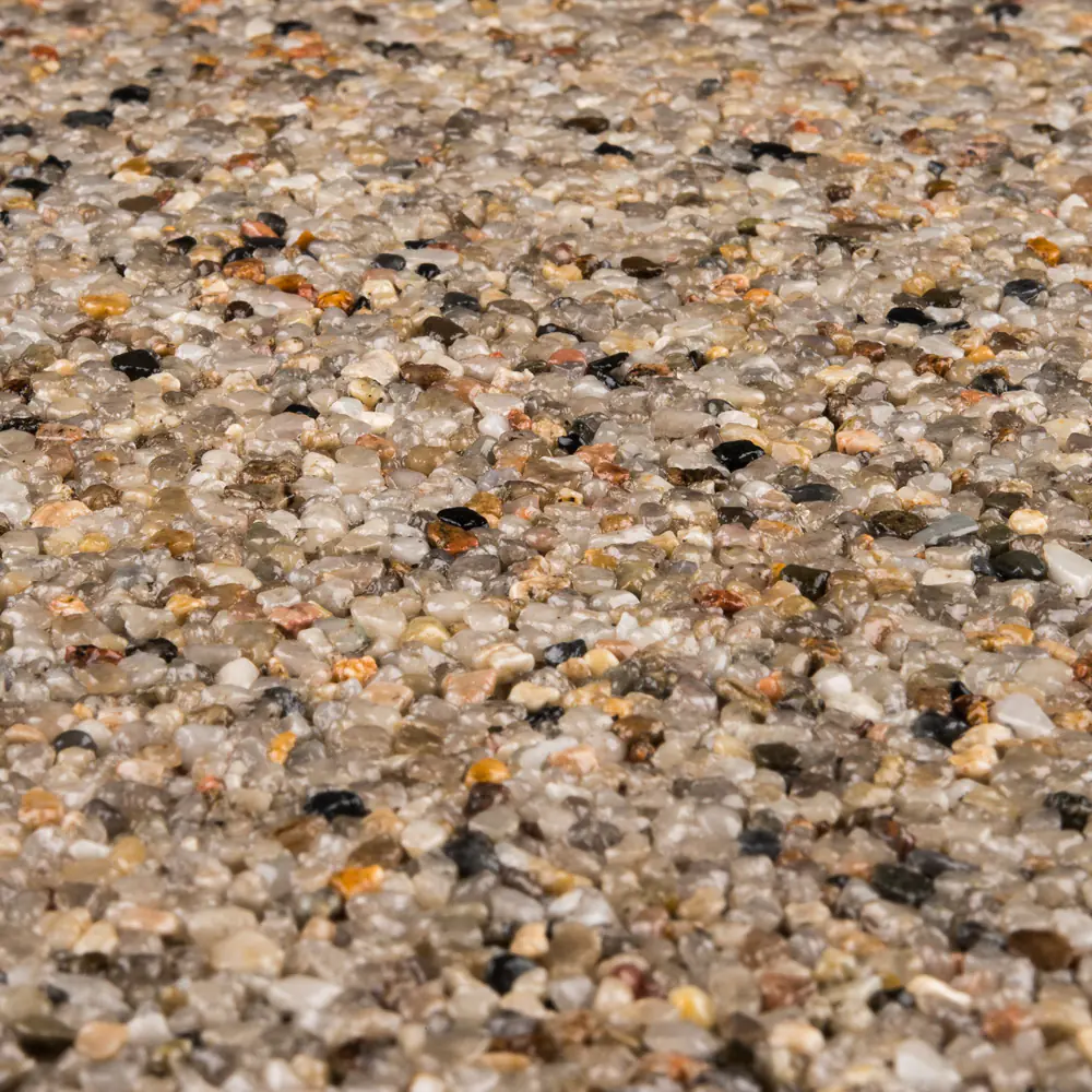 RAVELLO Steinteppich Boden Indoor Körnung Fein Farbe natur dunkel 15 kg Set