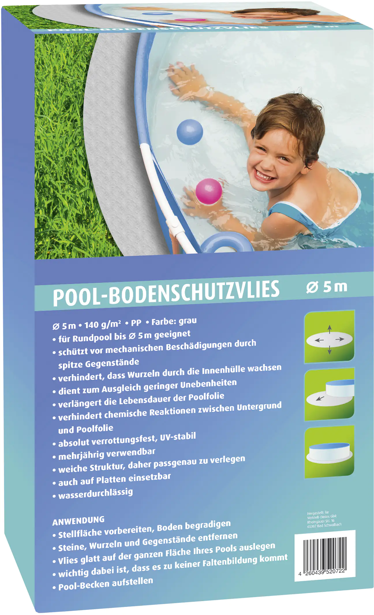 Premium Garden Bodenschutzvlies für Pools Ø 5 m Premium Garden Bodenschutzvlies für Pools Ø 5 m