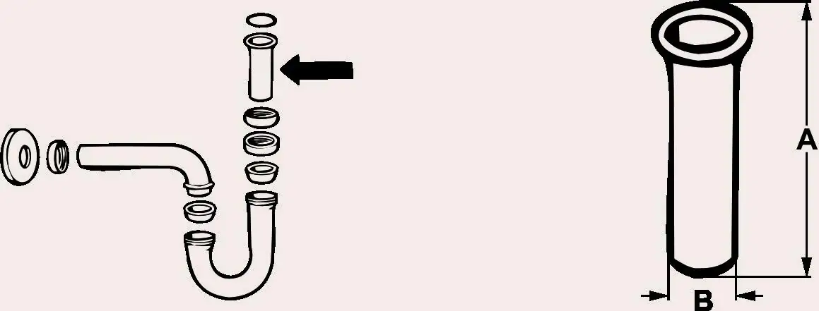 Cornat Tauchrohr für Siphon verchromt Ø 32 x 250 mm