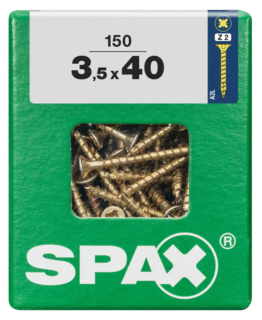 Spax Universalschrauben 3.5 x 40 mm PZ 2 - 150 Stk. Spax Universalschrauben 3.5 x 40 mm PZ 2 - 150 Stk.