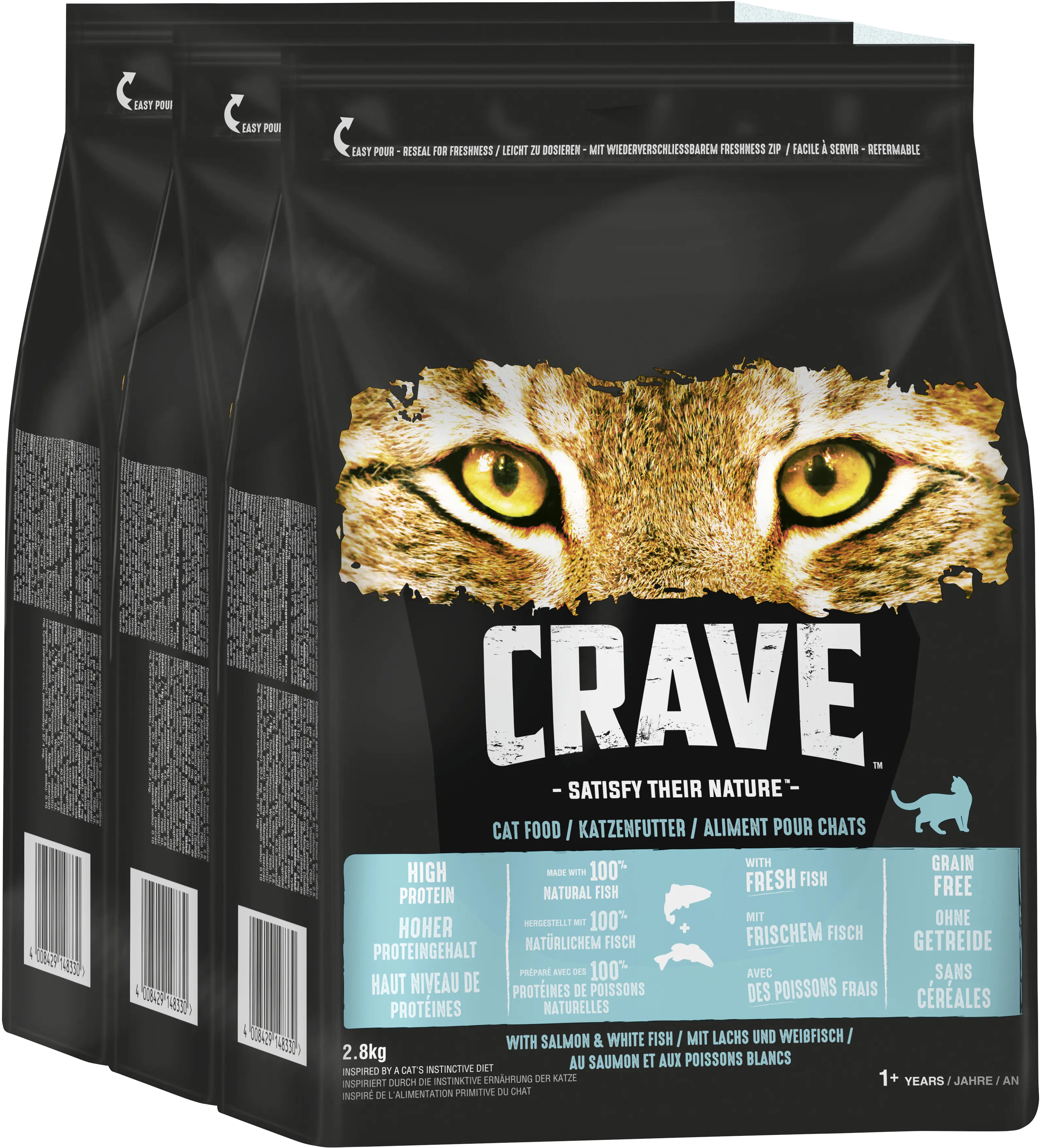 Crave Adult mit Lachs und Weißfisch Katzenfutter 2,8 kg Crave Adult mit Lachs und Weißfisch Katzenfutter 2,8 kg