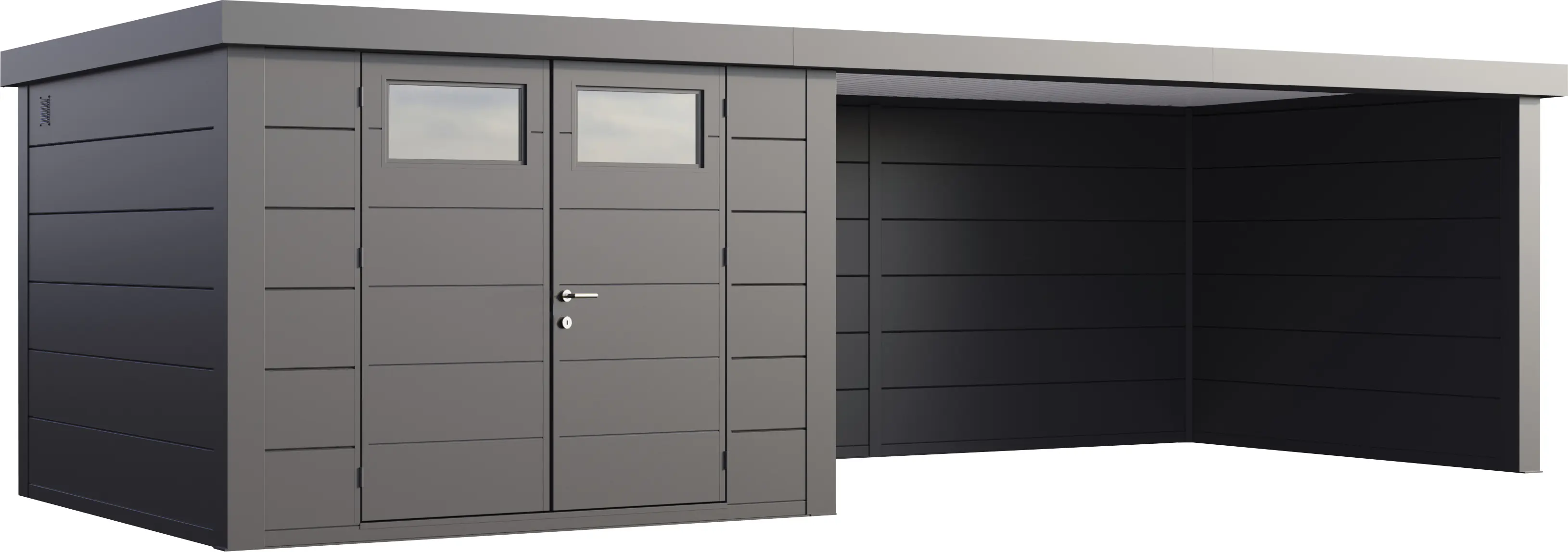 Telluria Gerätehaus Classico Lounge XL 3030 rechts granitgrau 762 x 298 cm