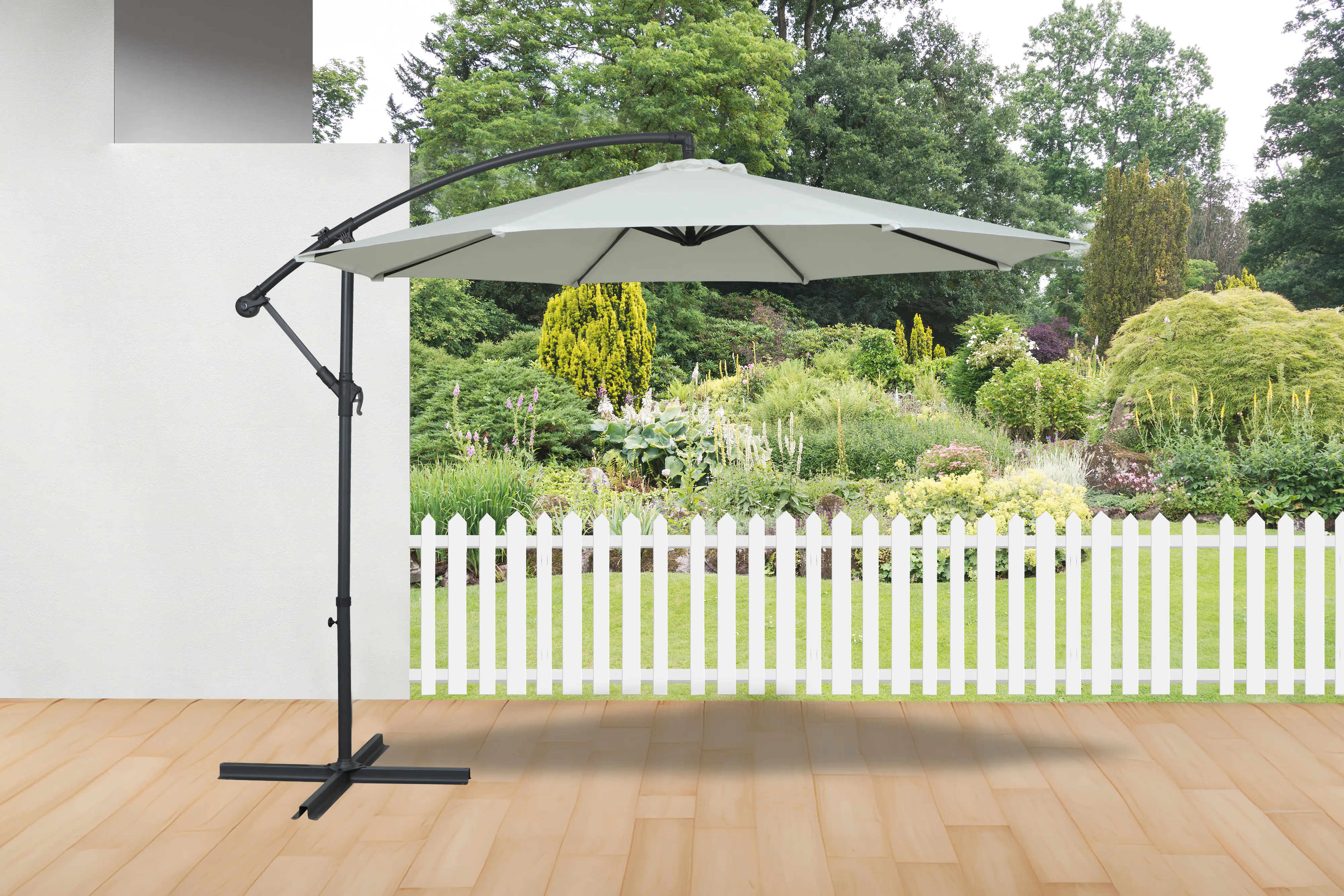 TrendLine Ampelschirm creme Ø 300 cm inkl. Kreuzständer