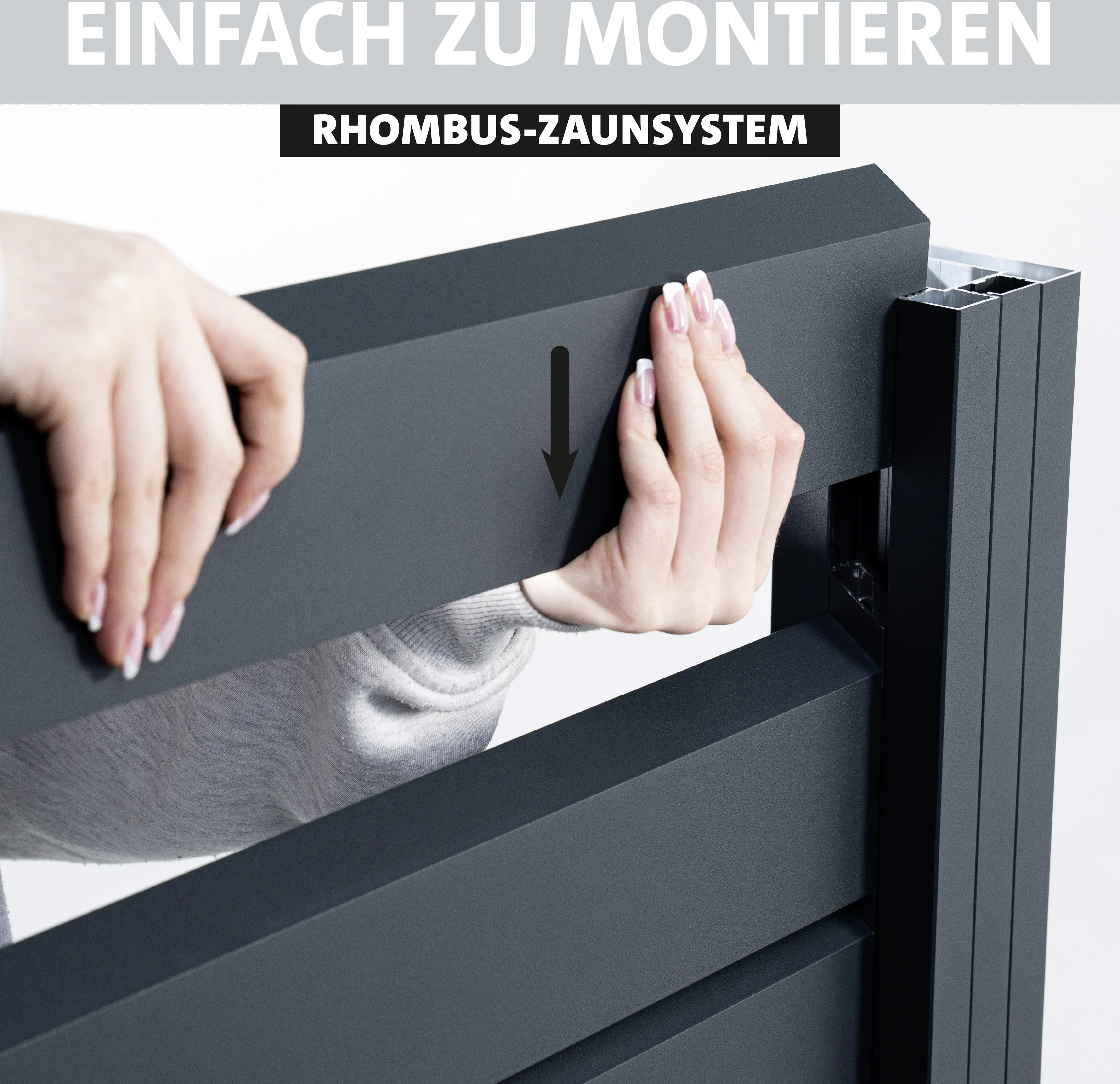 Ambiente Alu-Zaun Erweiterungsset Rhombus MINI 187 x 244,2 cm anthrazit