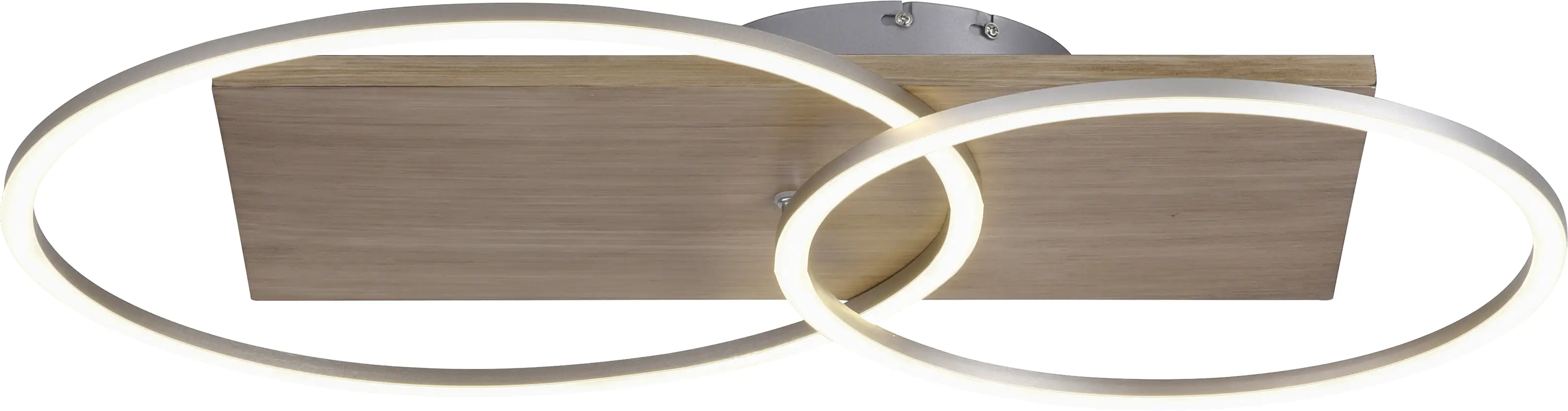 Paul Neuhaus CCT LED Deckenleuchte Palma stahl-holz 70 x 56 cm dimmbar