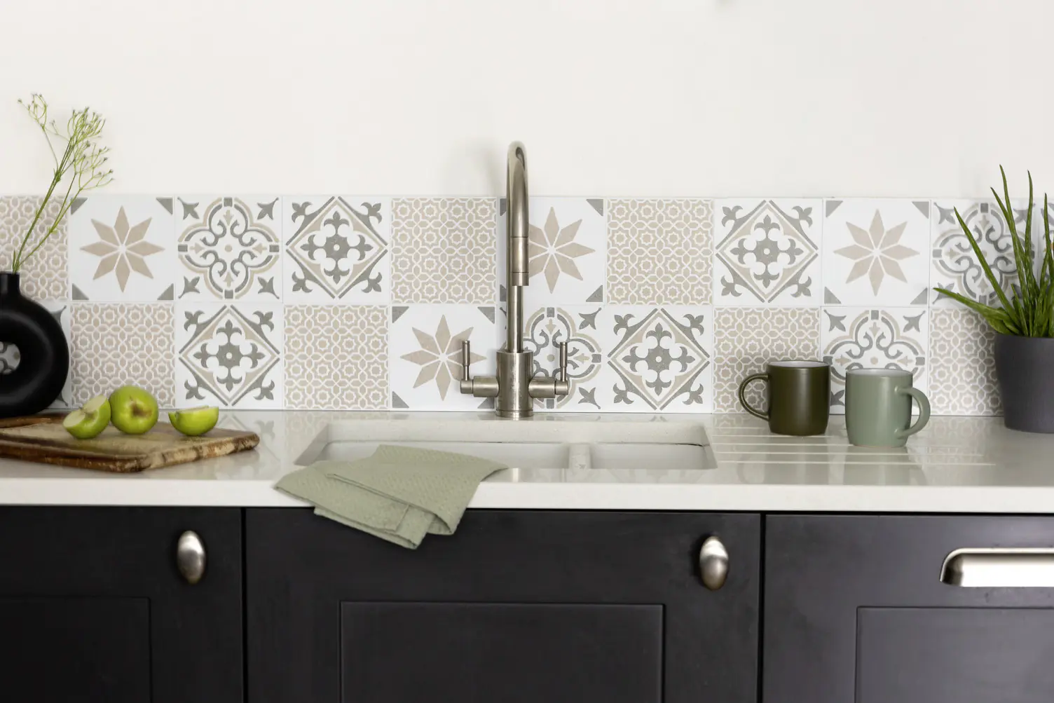 D-c-fix Wandfliesen selbstklebend Nadia olive 6er Set 15 x 15 cm