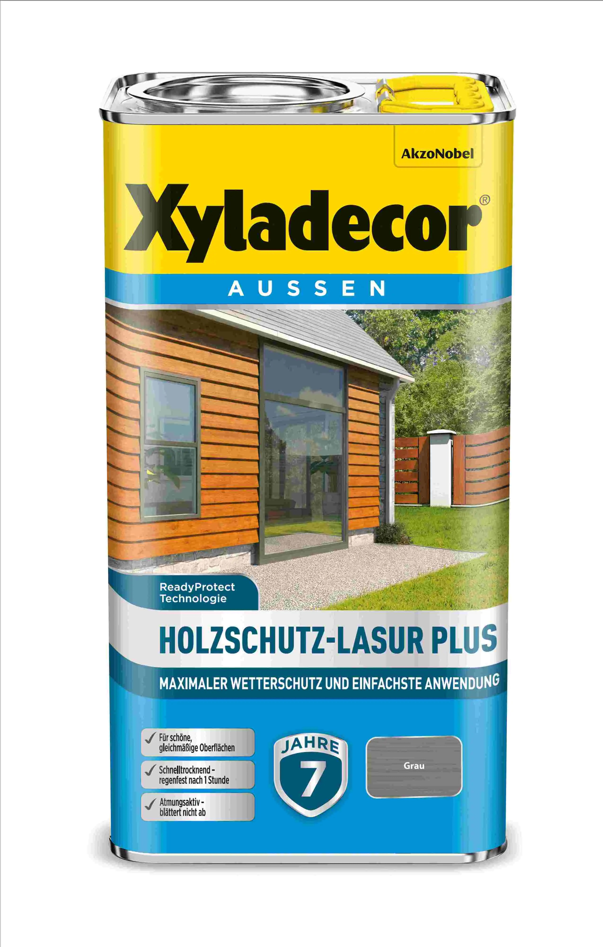 Xyladecor Holzschutz-Lasur 4 L grau Plus