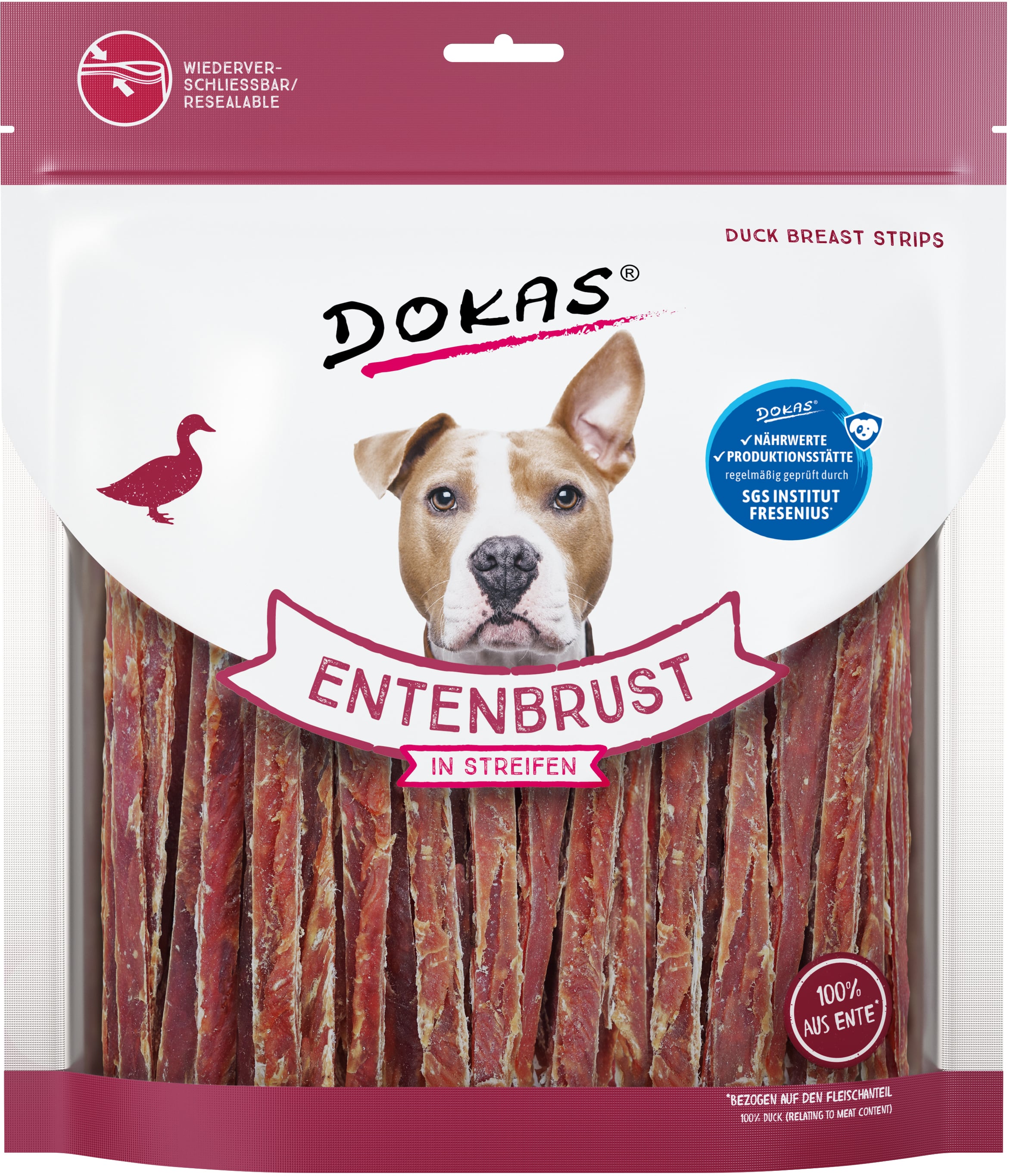Dokas Hundesnack Entenbrust in Streifen 500 g