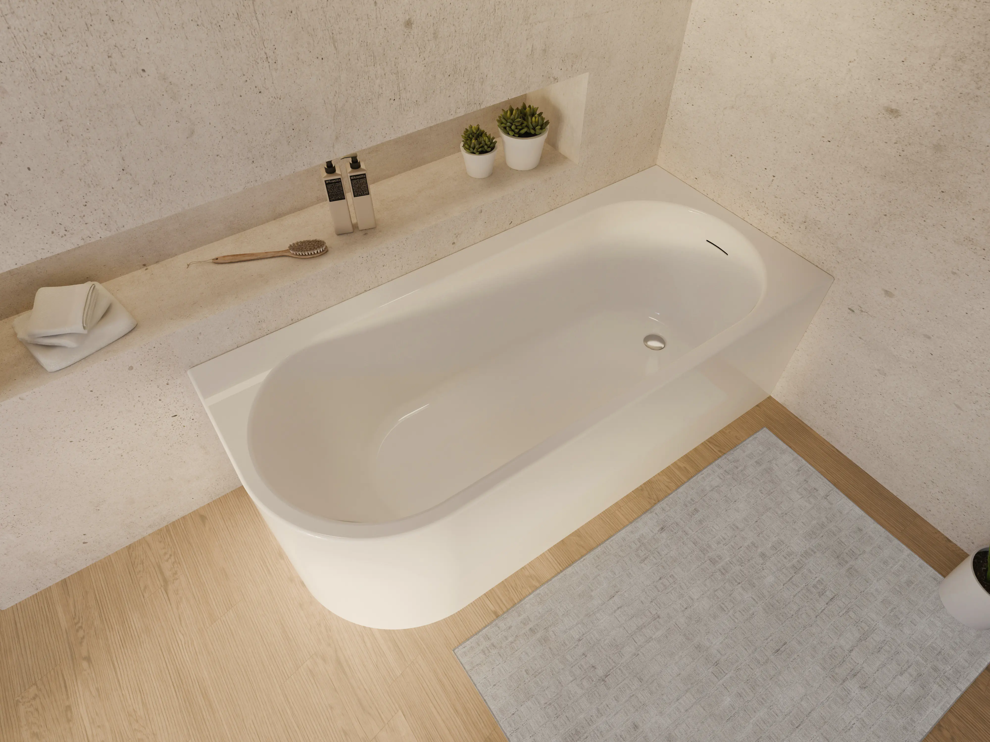 Ottofond Badewanne Mirador Corner rechts 170 x 75 cm weiß