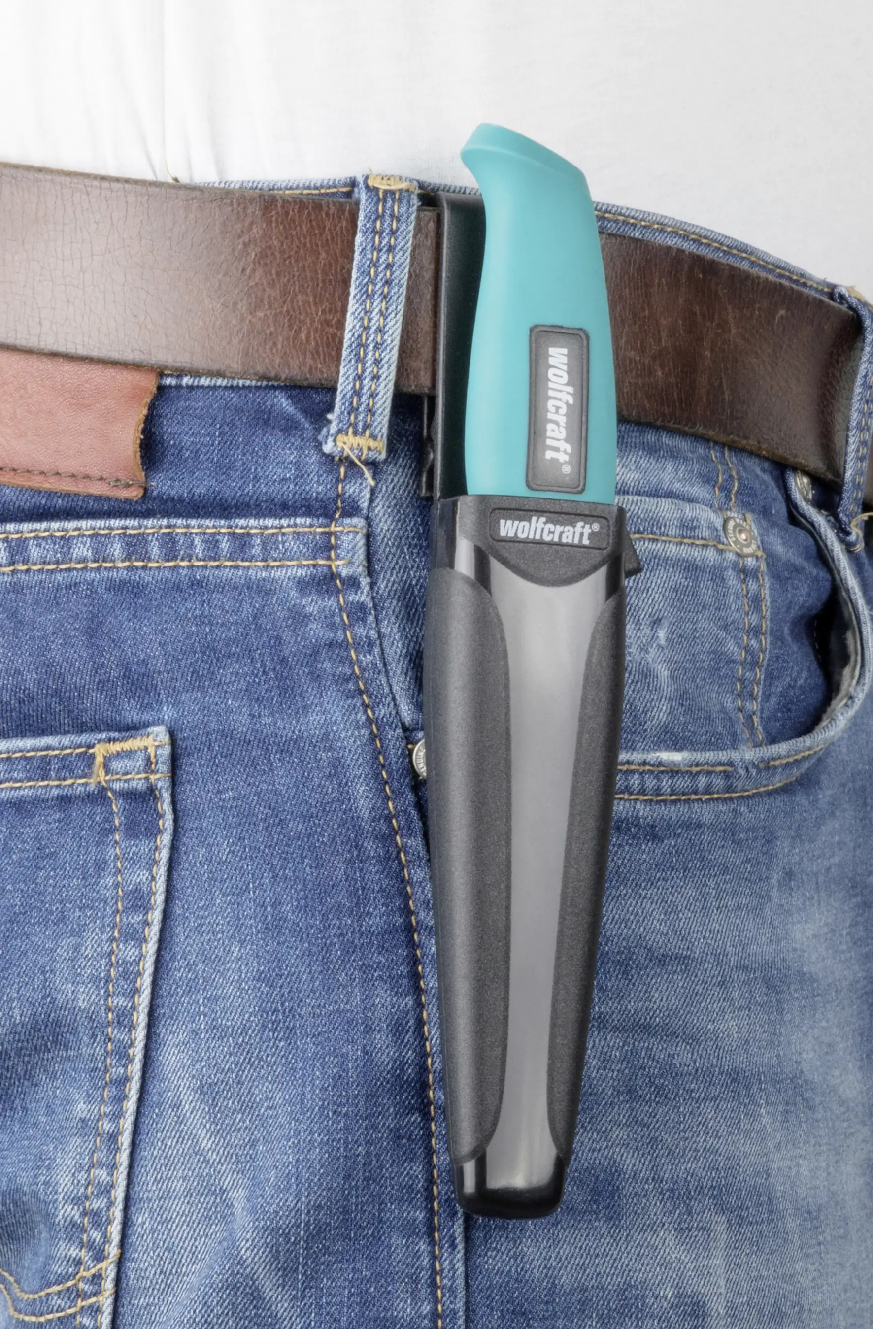 Wolfcraft Handwerkermesser gezahnte Klinge 95 mm und Köcher Wolfcraft Handwerkermesser gezahnte Klinge 95 mm und Köcher
