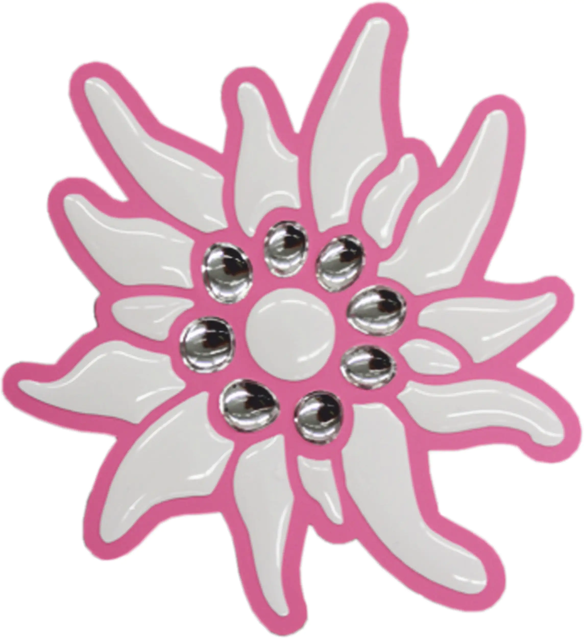 Hermann Schütz 3D-Chrome-Sticker Edelweiß weiß/silber 70x65mm