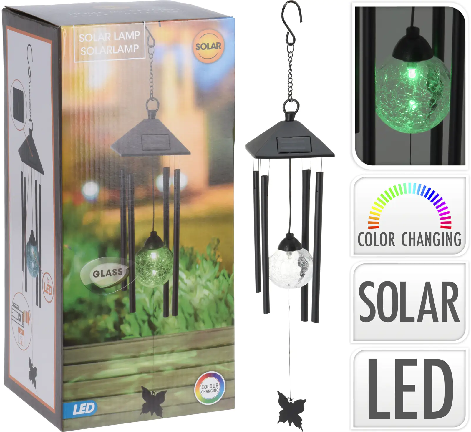 LED Solarleuchte Windspiel