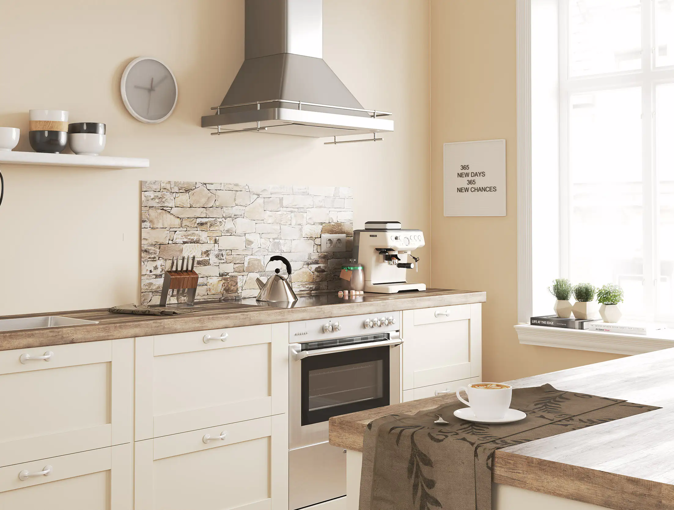 Küchenrückwand WandArt easy 200 x 58,5 cm, 3 mm, new bricks