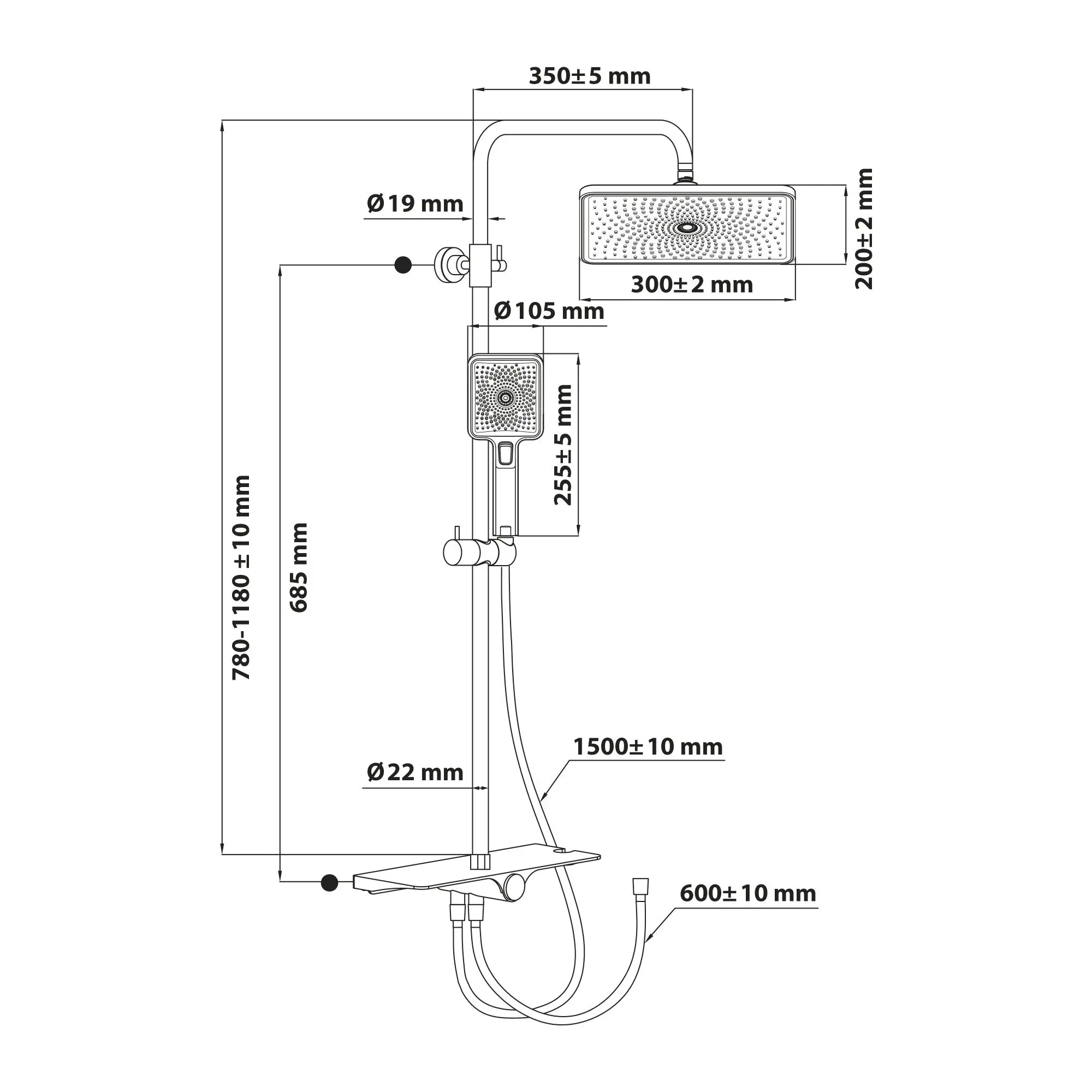 Schöner Wohnen Duschsystem Verina Wassersparend industrial