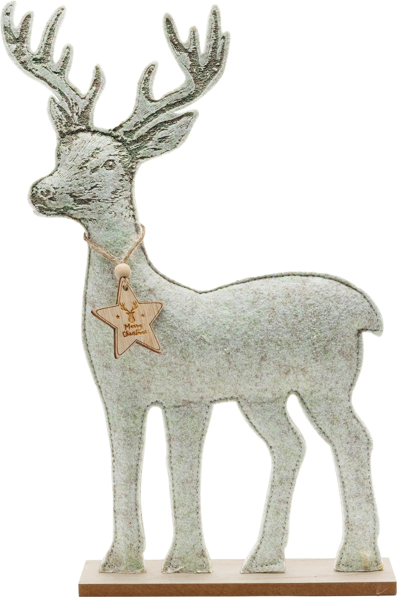 TrendLine Deko Holz Rentier 59 x 5 x 39 cm grau gold