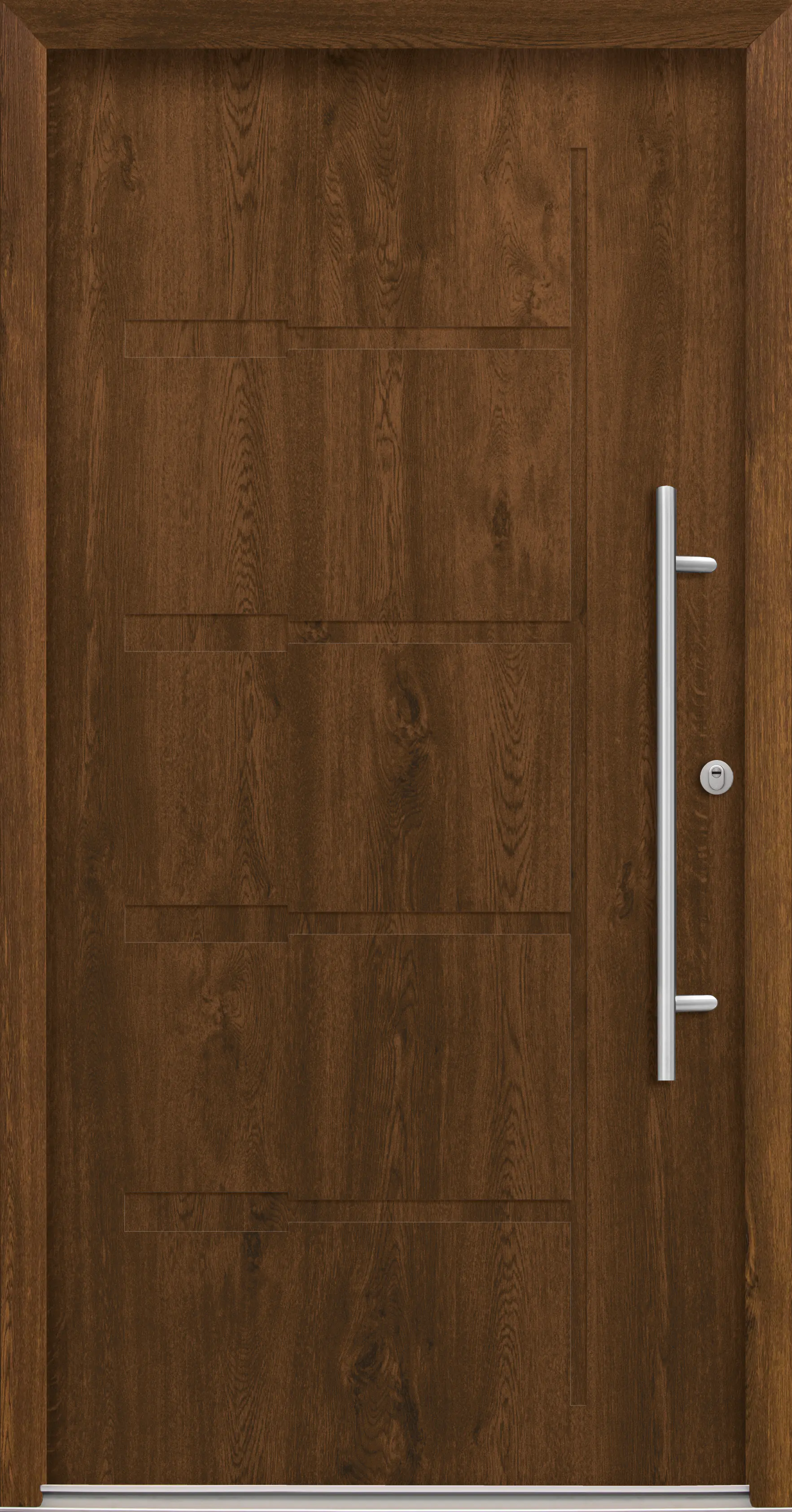 Splendoor Haustür Passivedoor Premium H1 RC2 Nussbaum DIN Rechts 100 x 210 cm