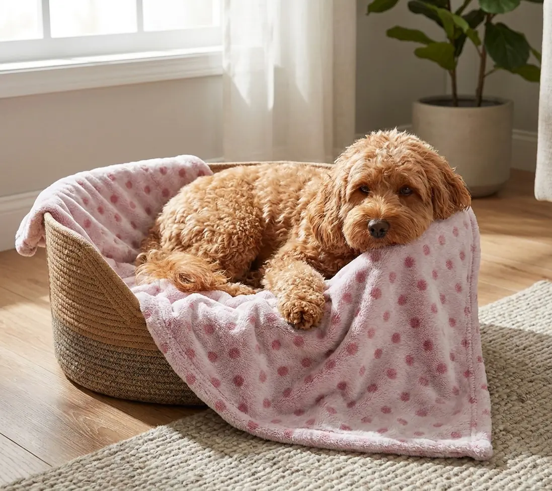 Nobby Hundedecke Fleece Dots 75 x 50 cm rosa