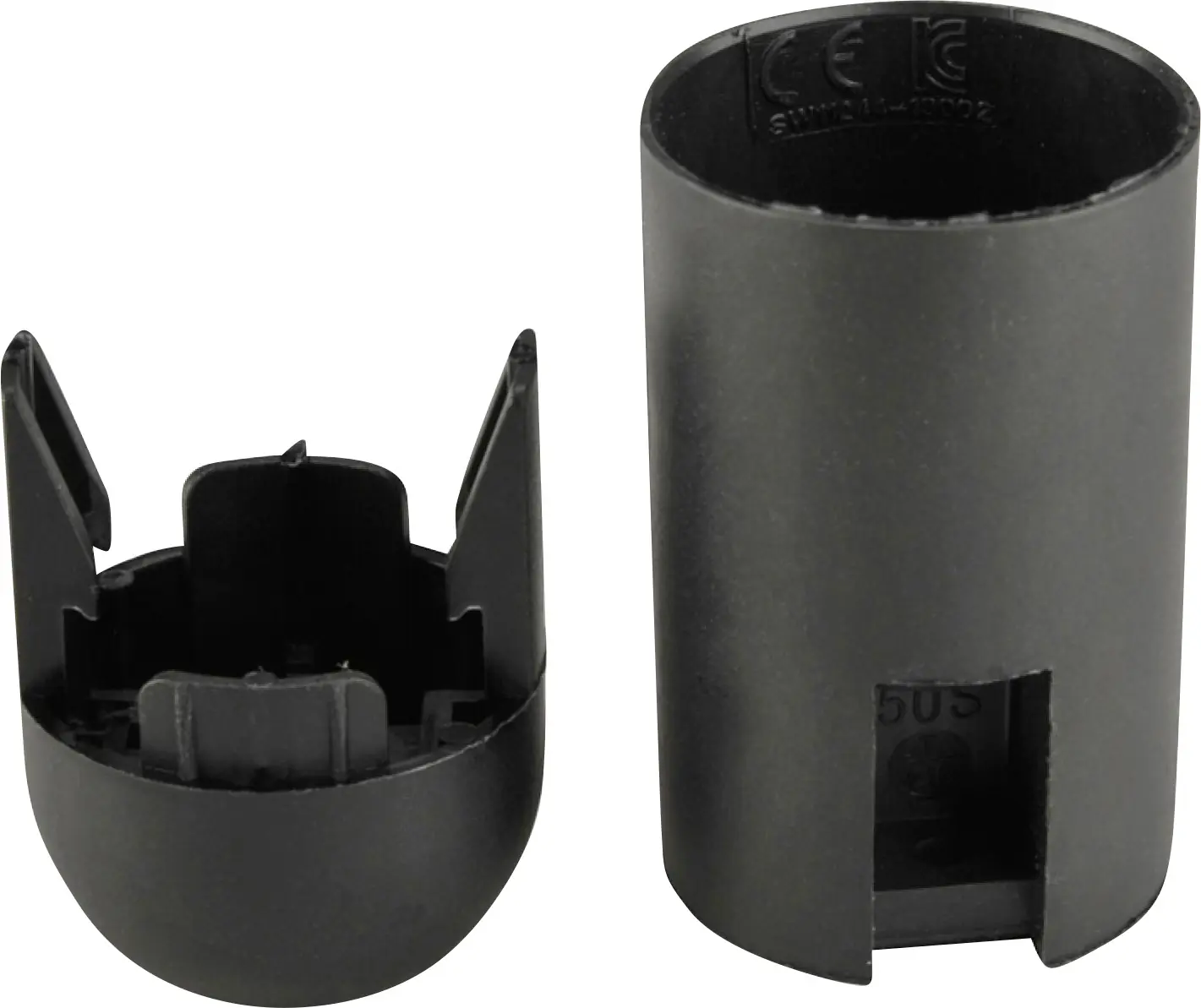 Lampen-Fassung Glattmantel E 14, schwarz