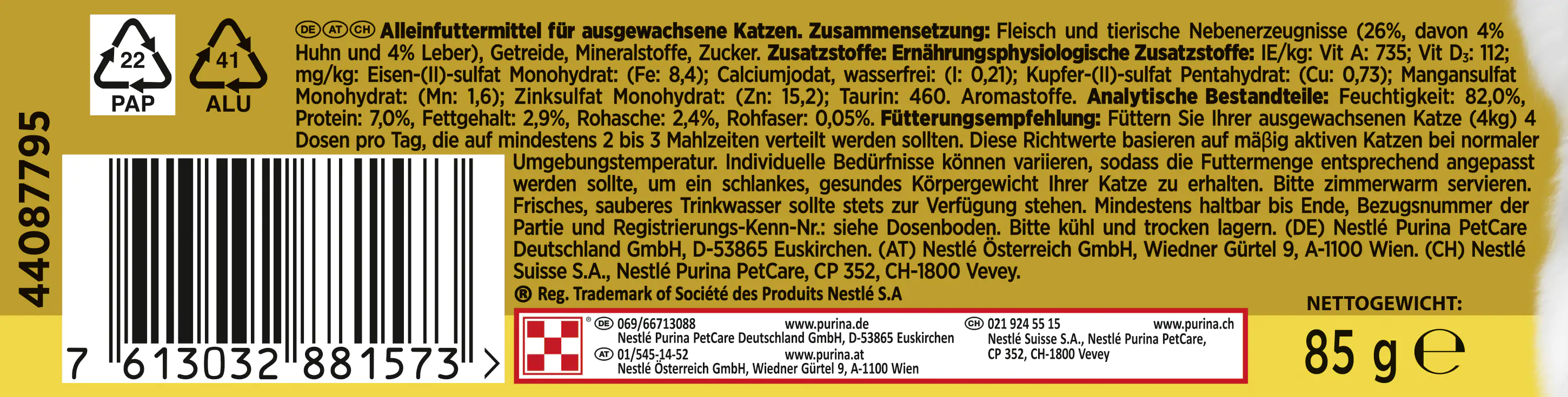 Gourmet Gold Zarte Häppchen in Sauce mit Huhn und Leber 85 g Gourmet Gold Zarte Häppchen in Sauce mit Huhn und Leber 85 g