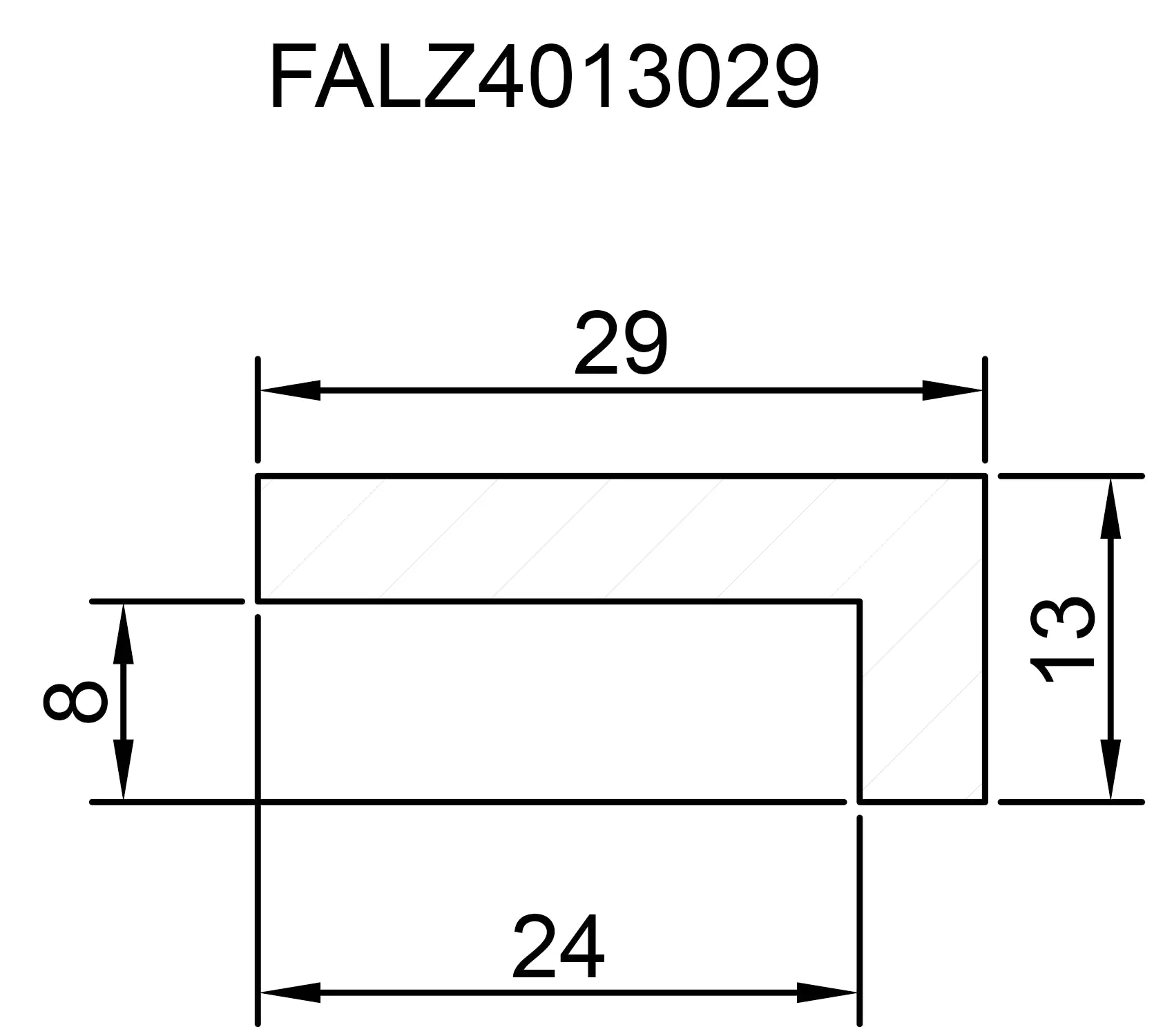 FN Neuhofer Falzleiste 95 cm 29 x 13 mm Buche
