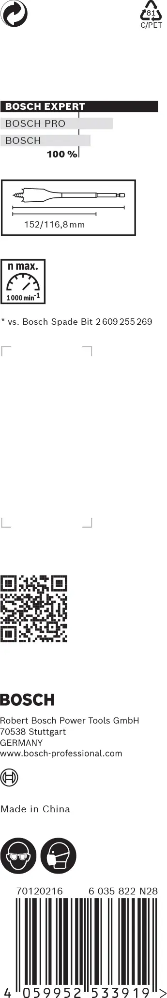 Bosch Expert Self Cut Speed Flachfräsbohrer 18 x 152 mm