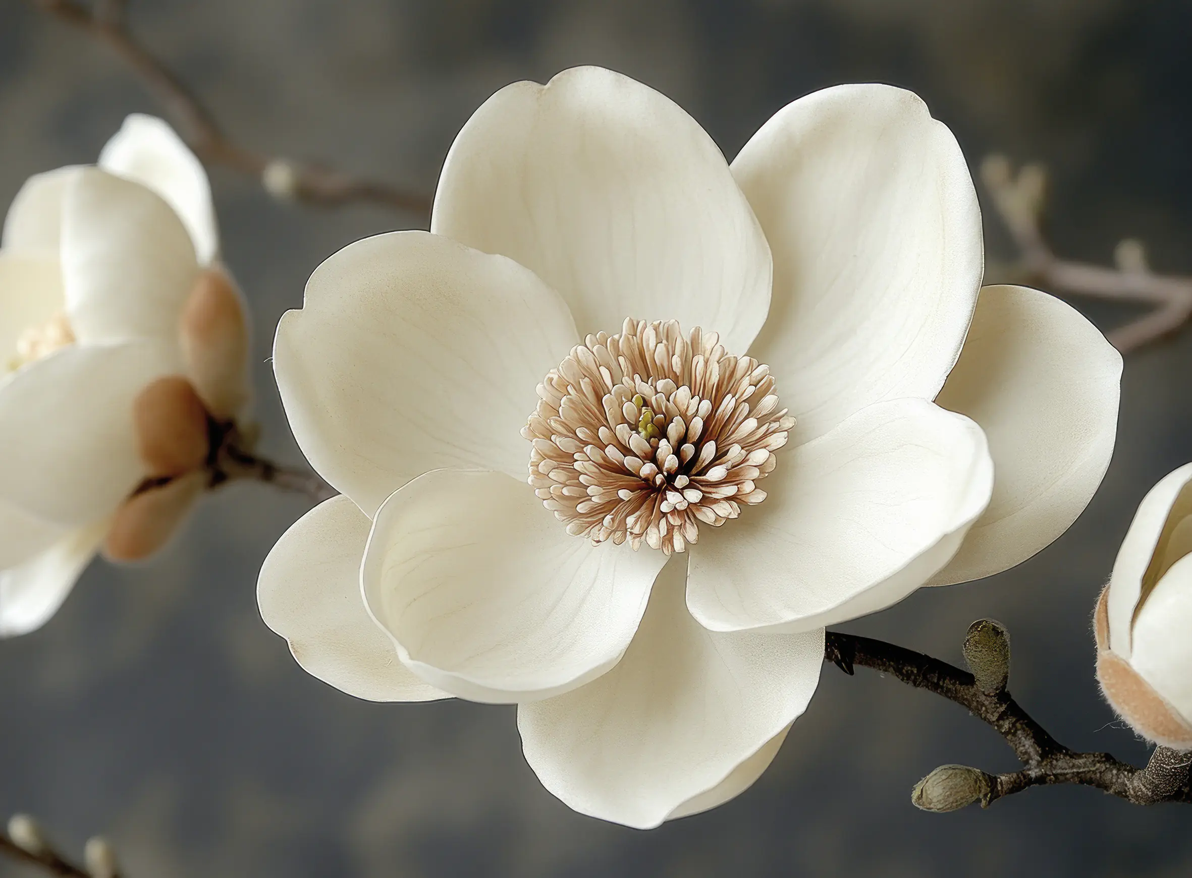 Keilrahmenbild White Flower 56 x 76 cm