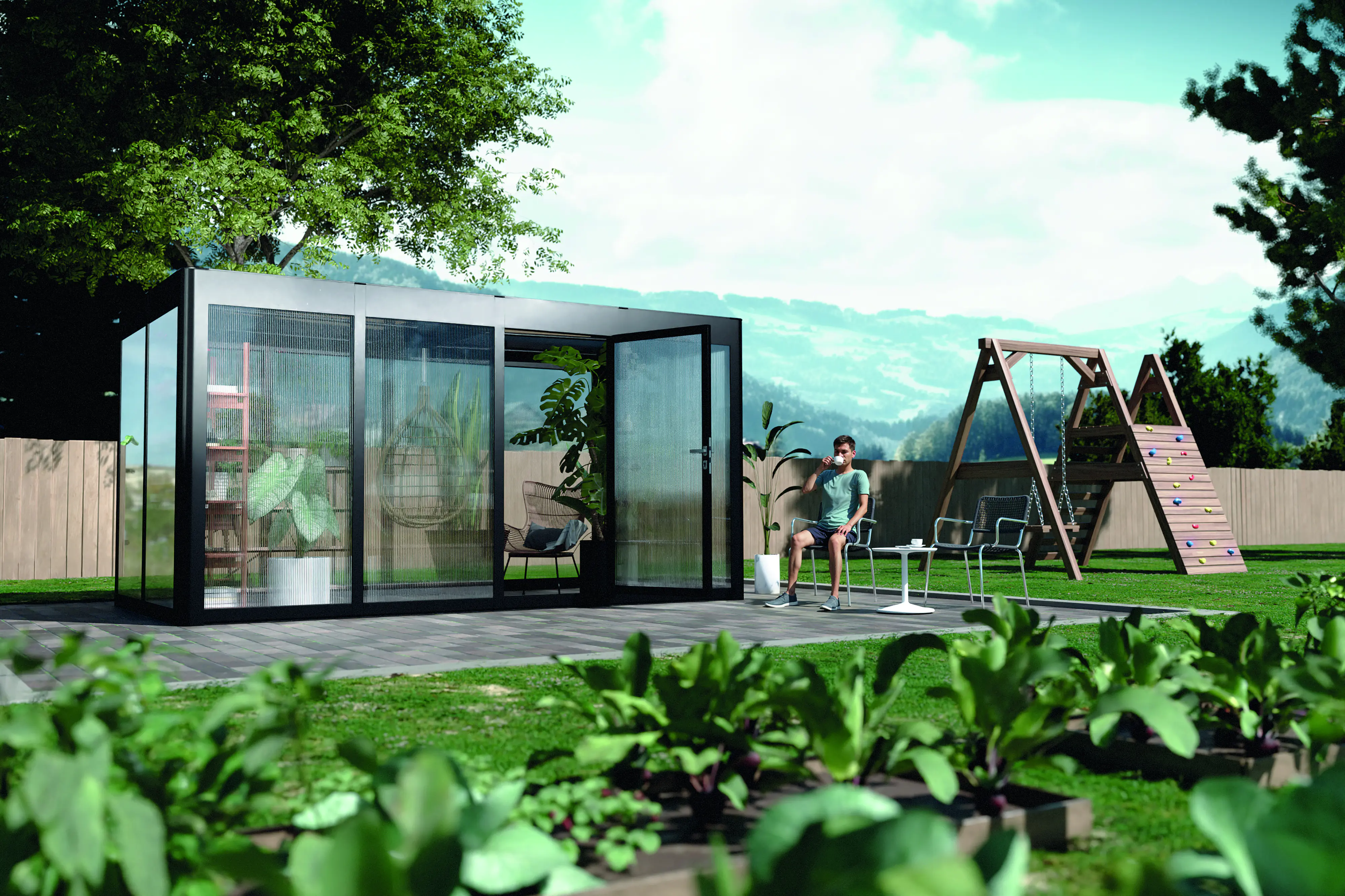 SunElements SunGarden Gartenhaus Select 4.2 443 x 233 cm anthrazit-metallic