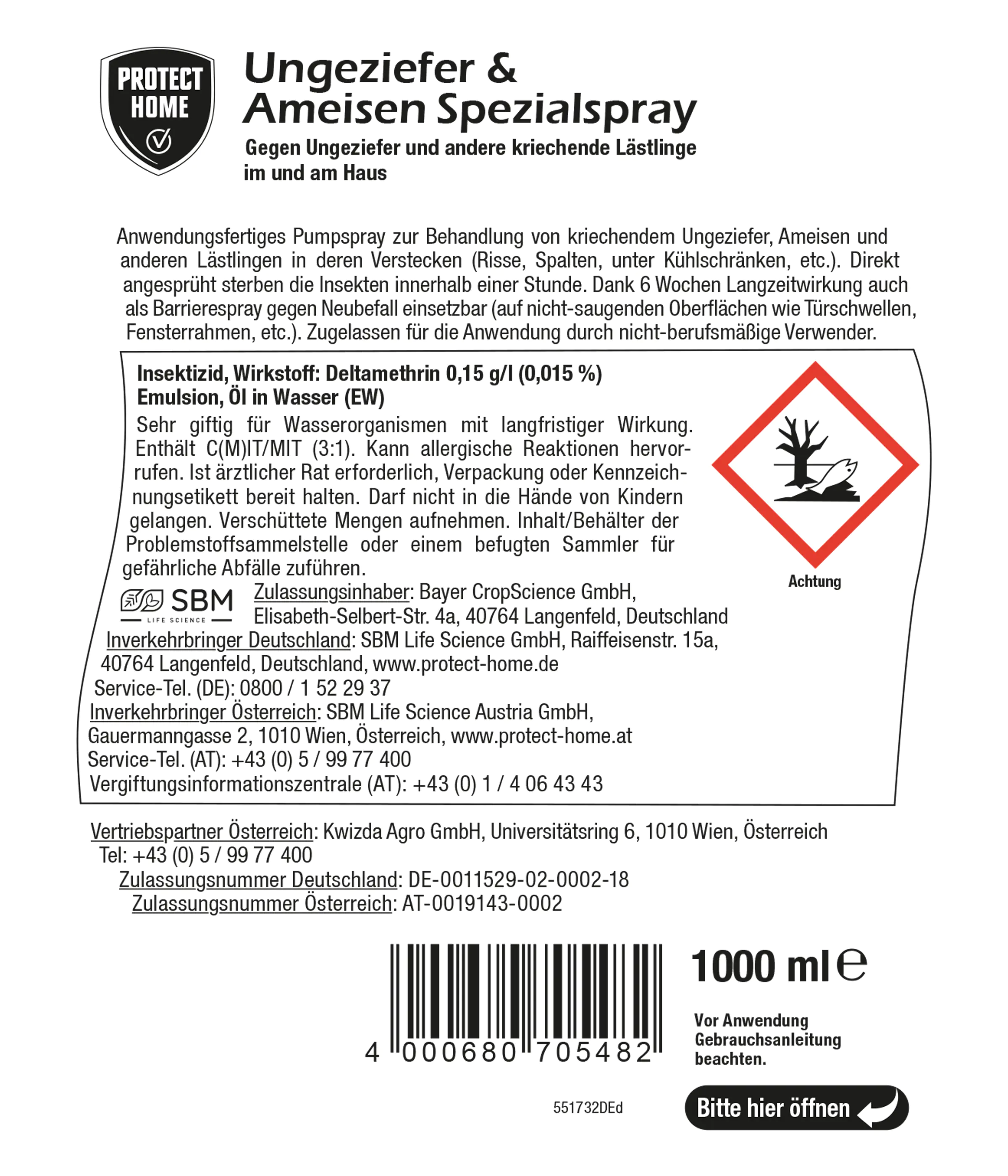Protect Home FormineX Ungezieferspray & Ameisenspray 1 l Protect Home FormineX Ungezieferspray & Ameisenspray 1 l
