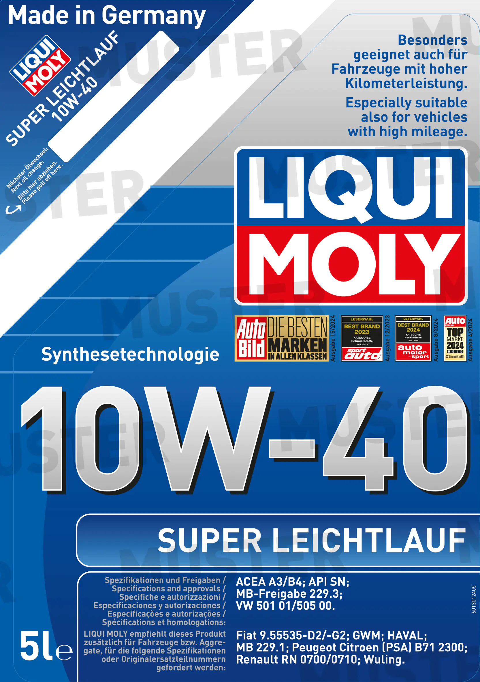 Liqui Moly Motoröl Super Leichtlauf 10W-40 5 L Liqui Moly Motoröl Super Leichtlauf 10W-40 5 L