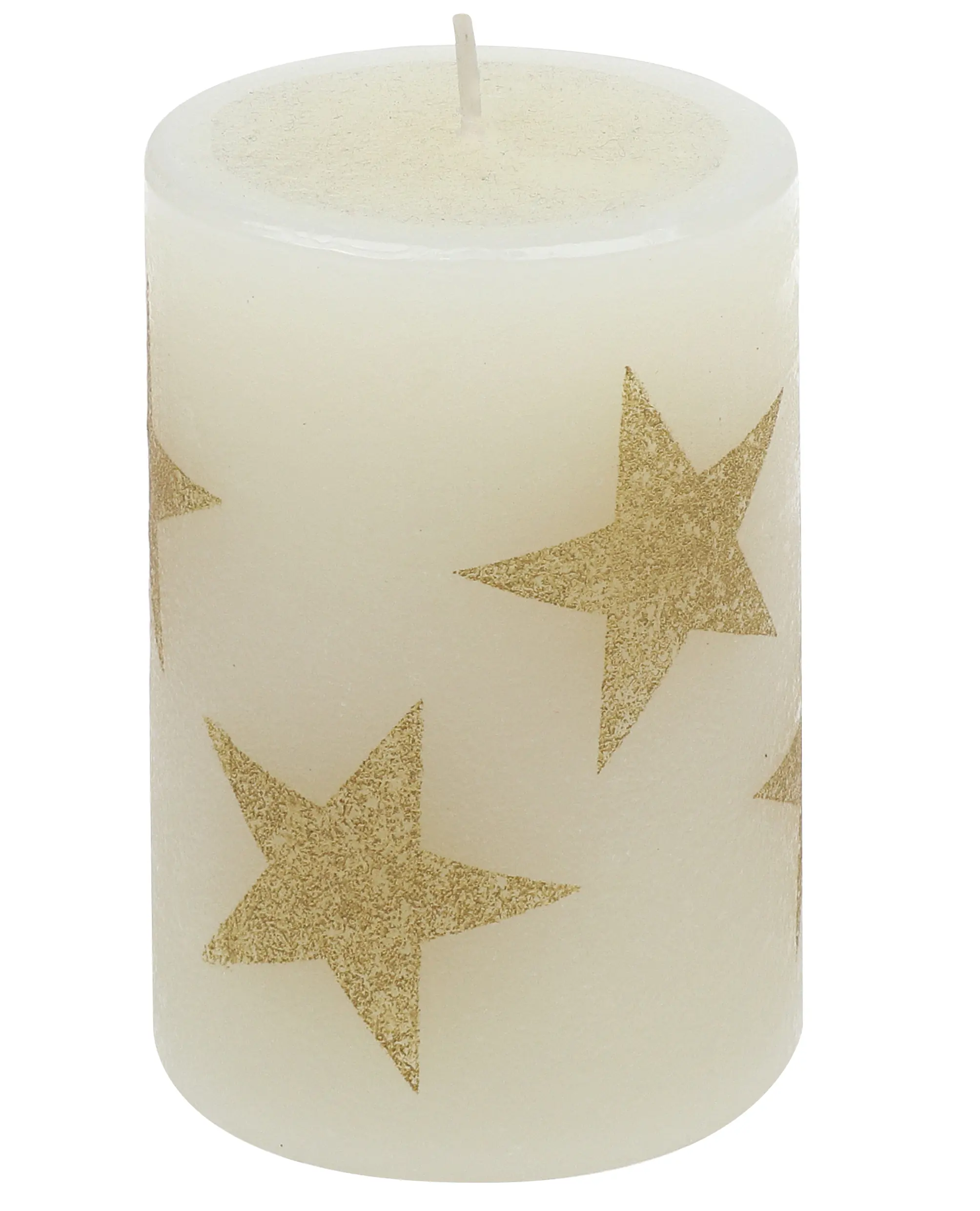 Steinhart Stumpenkerze Multistern Ø 6,8 x 10 cm champagner