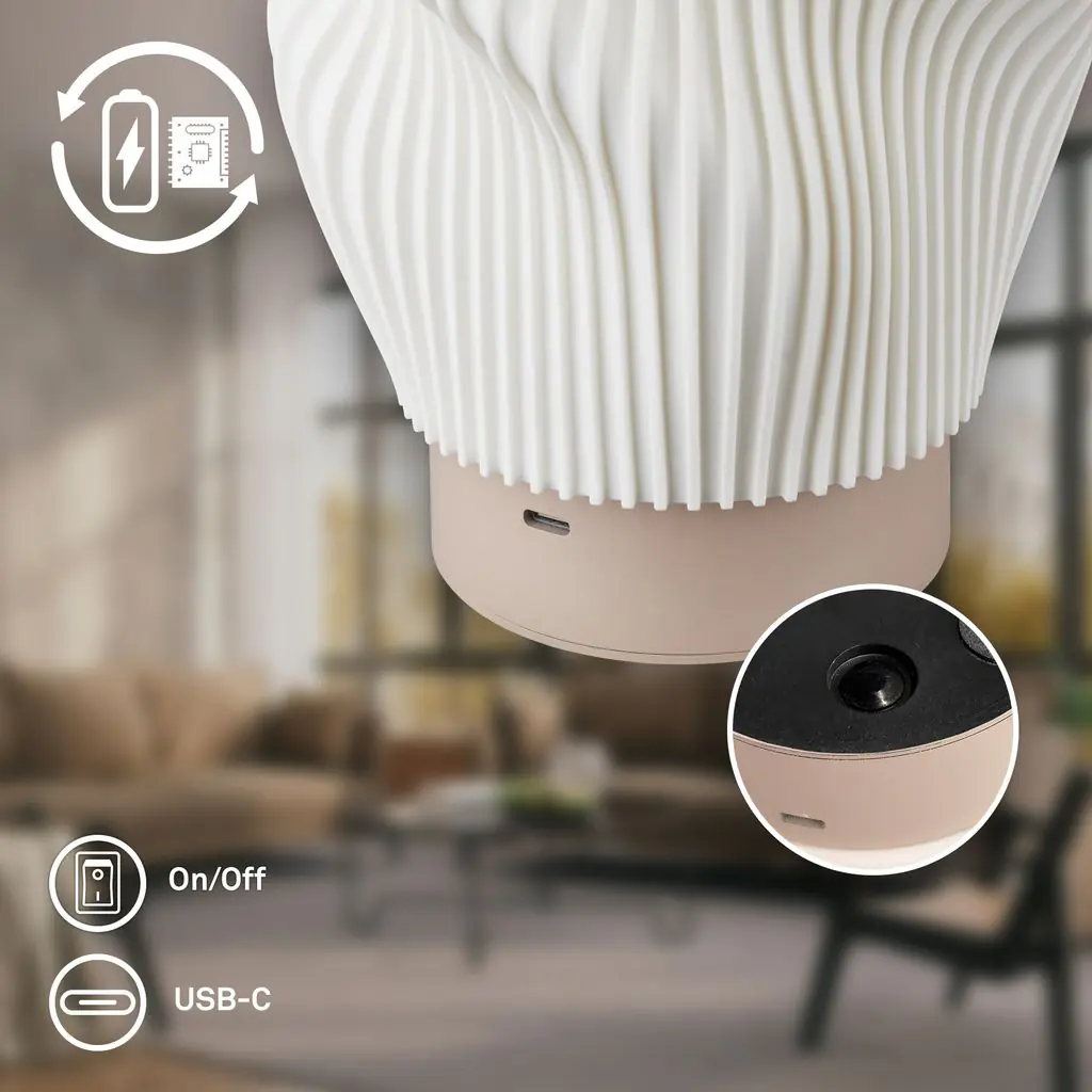 Briloner LED Akku-Tischleuchte Tubi beige 2W 150lm warmweiß dimmbar