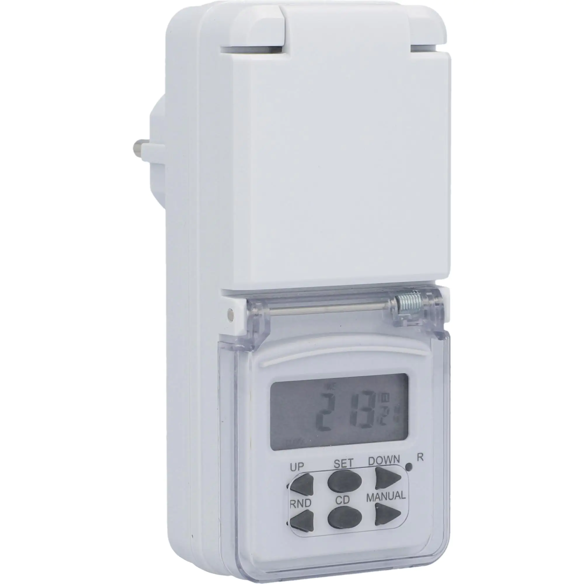 Wochenzeitschaltuhr mini 1.800 W mit Schutzabdeckung digital, weiß, IP44