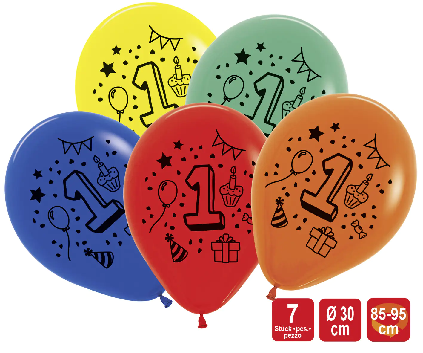 4002727124119 TIB Heyne Luftballon Zahl 1 7 Stück