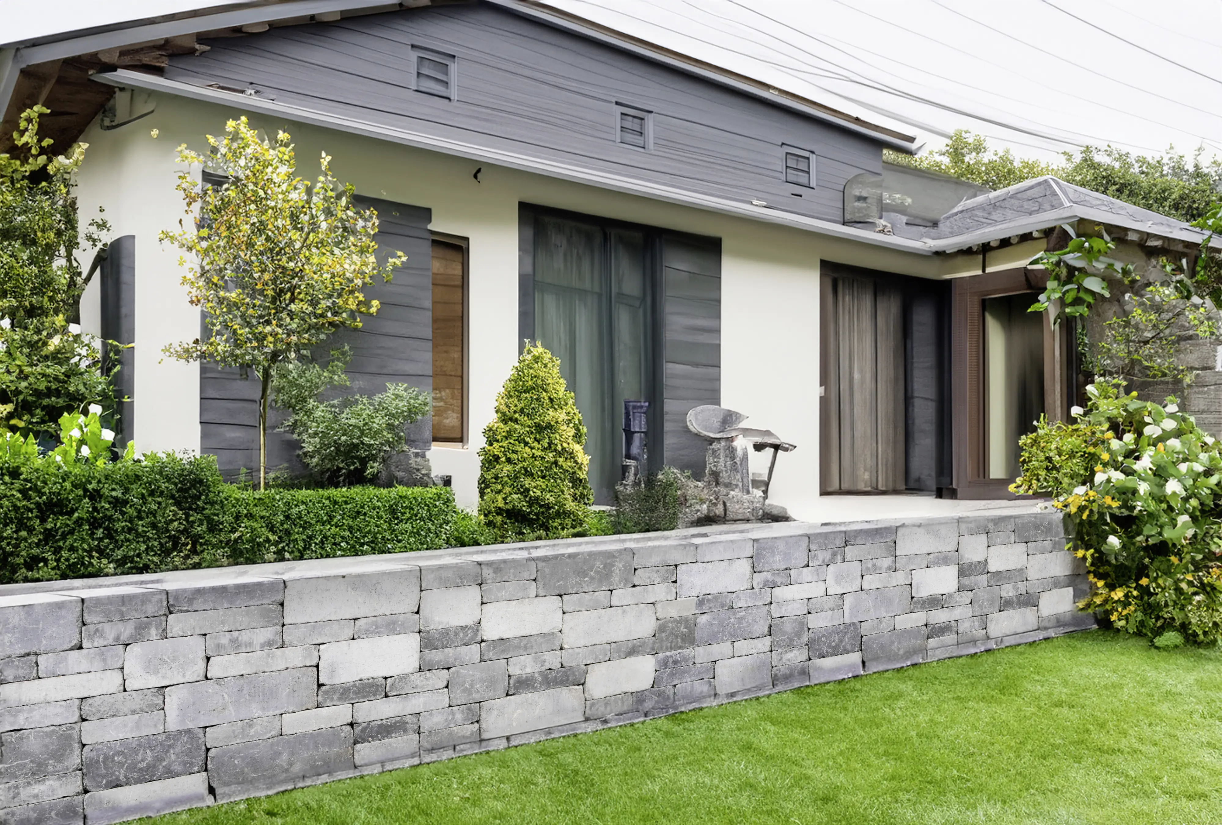 EHL Mauerstein Verona Antik 20 x 20 x 14 cm grau-anthrazit-nuanciert