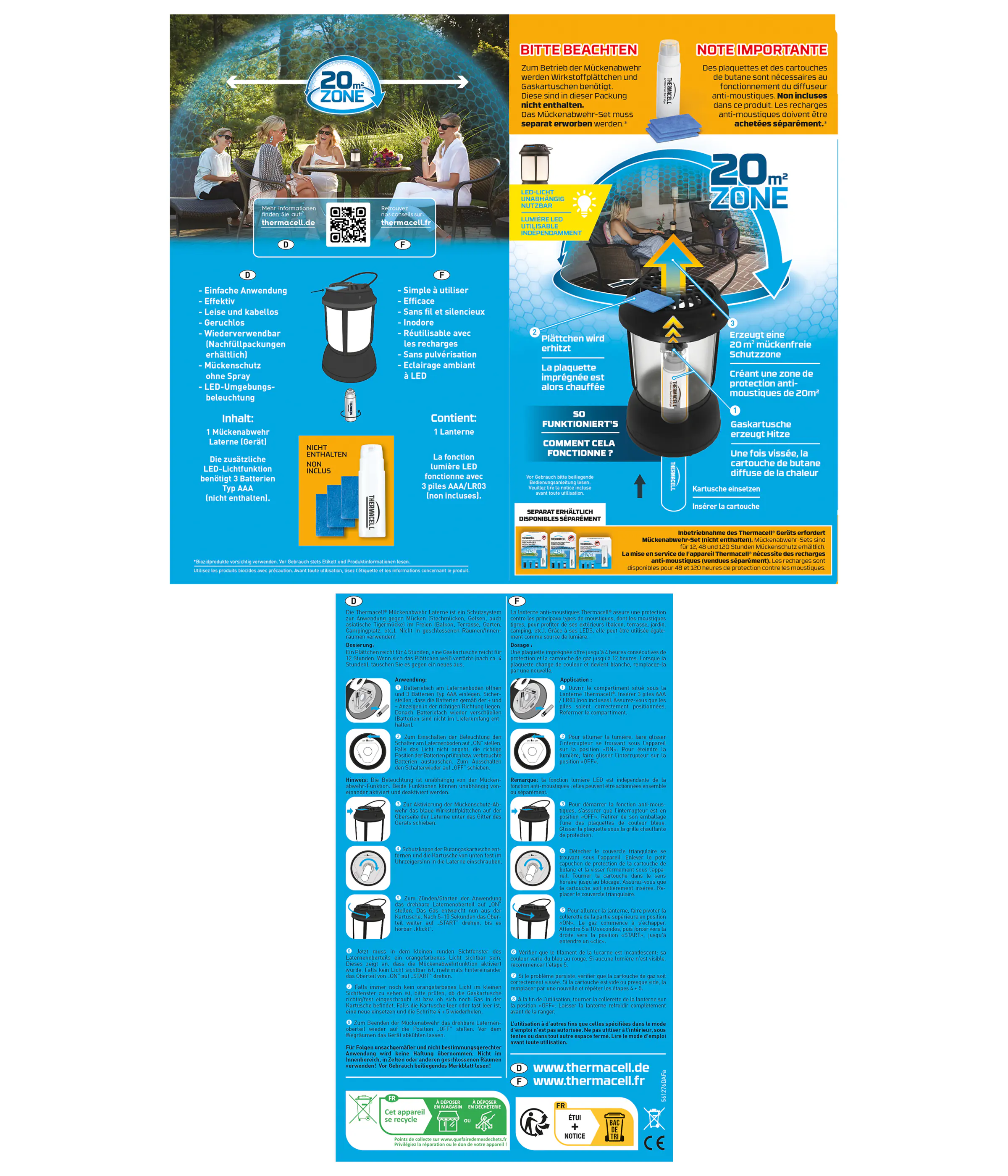 Thermacell Mückenabwehr Laterne schwarz ohne Wirkstoff