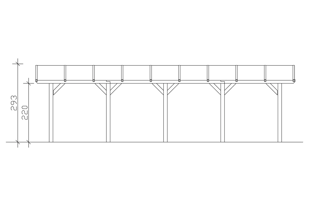 4018211014415_04 SKAN HOLZ Bogendach-Carport Franken 376 x 969 cm, lasiert in Nussbaum