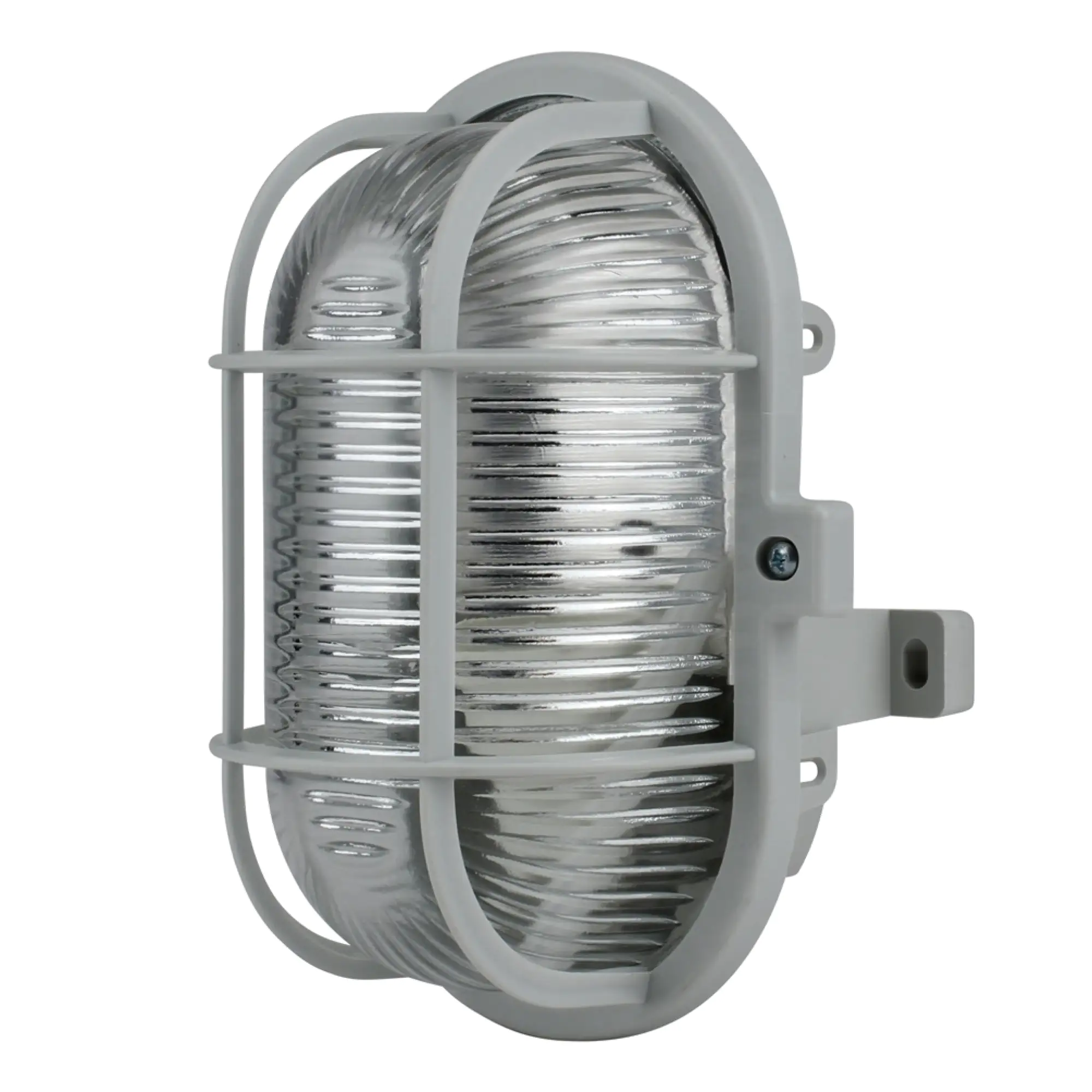 Ovalleuchte 60 Watt PVC-Korb grau Ovalleuchte 60 Watt PVC-Korb grau