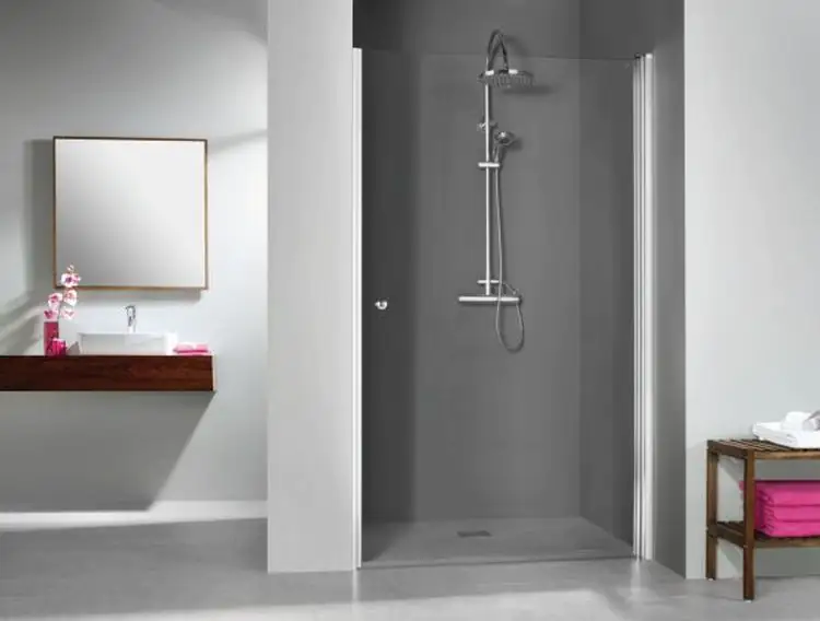 Breuer Elana Dusch-Drehtür für Nische 100 cm breit, Alu silber, Klarglas hell +CER-Beschichtung